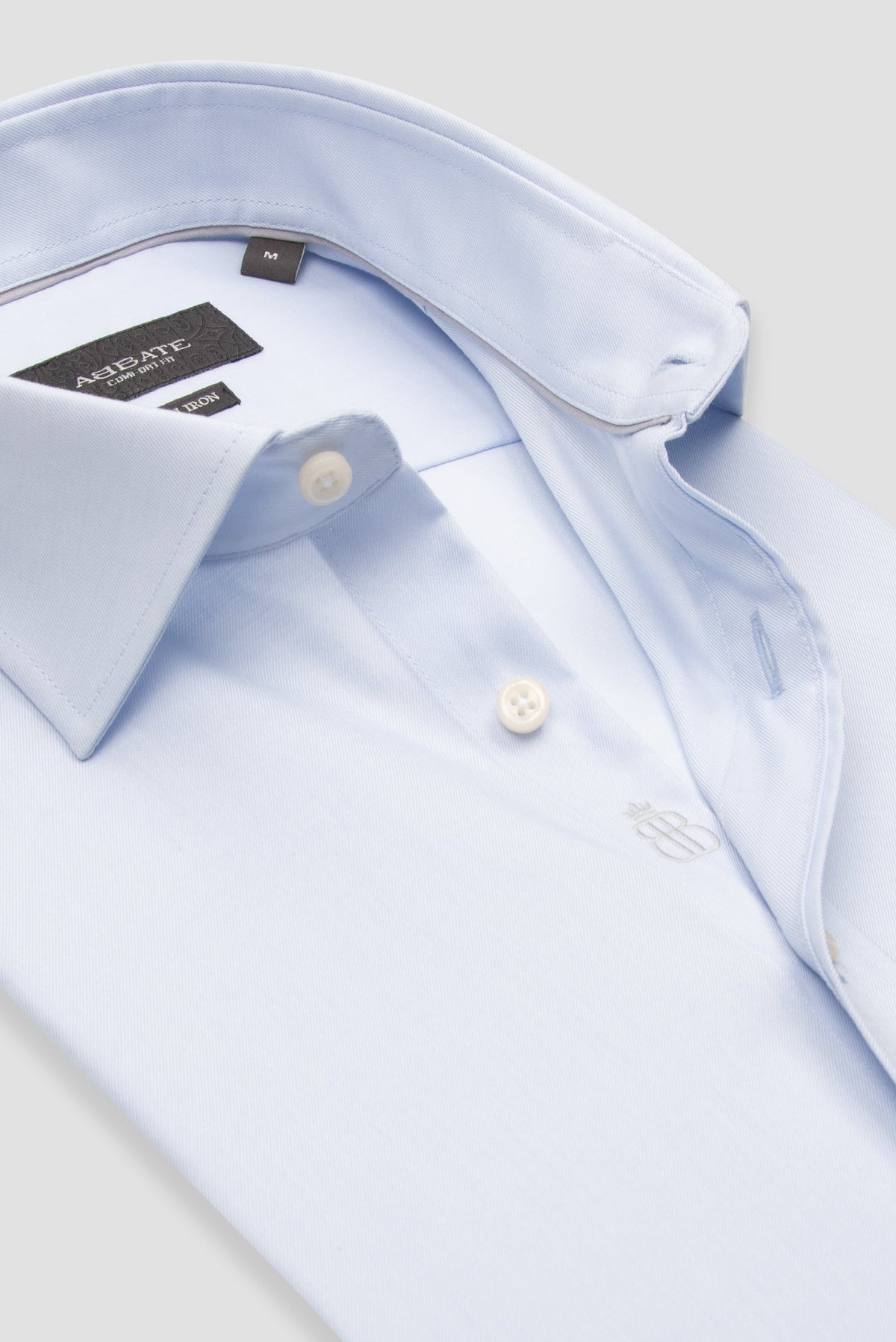 Abbate Fabio Non Iron Twill Pamuklu Comfort Fit Açık Mavi Klasik Yaka Erkek Düz Gömlek