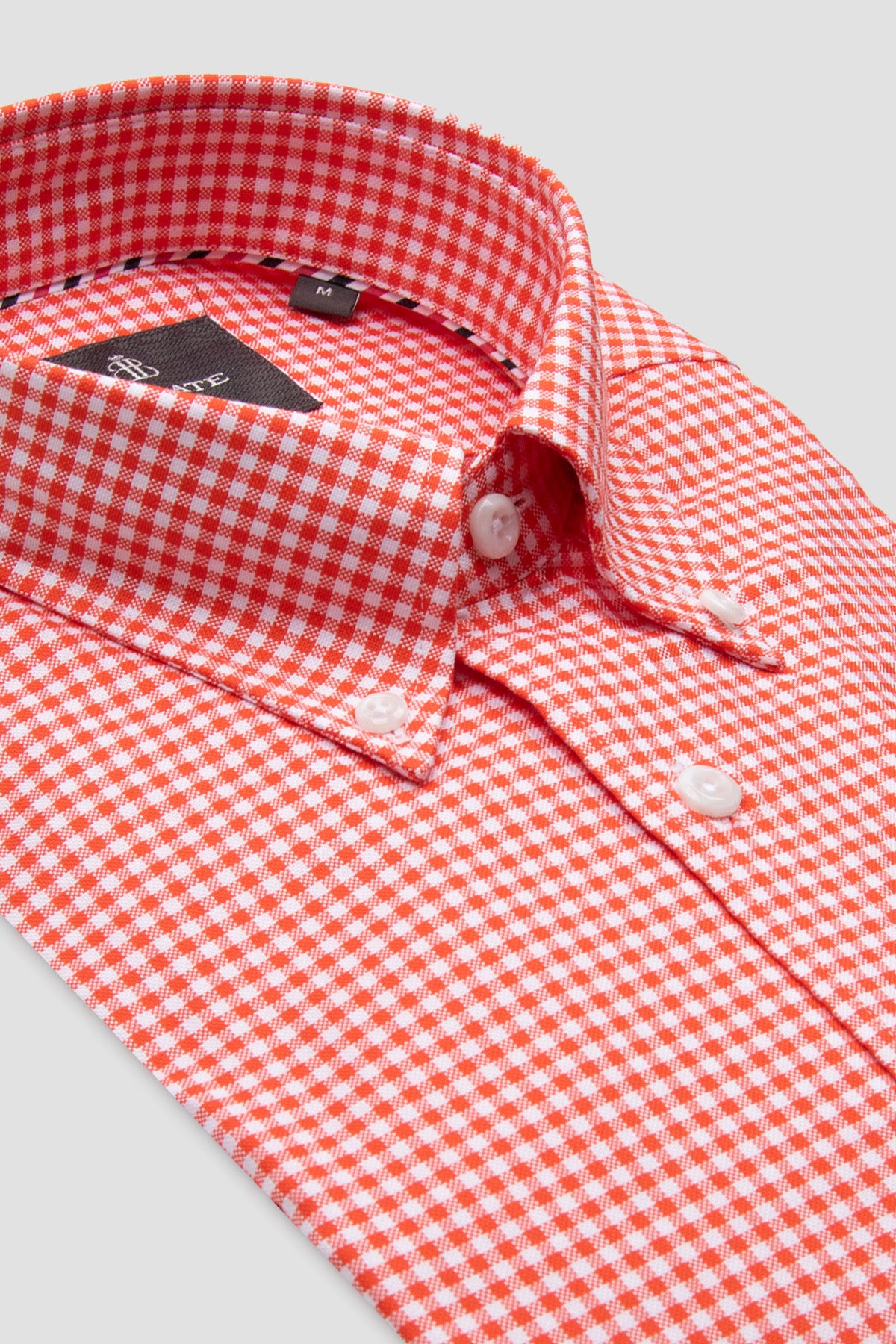 Abbate Luca Oxford %100 Pamuk Comfort Fit Pembe Düğmeli Yaka Erkek Kareli Gömlek