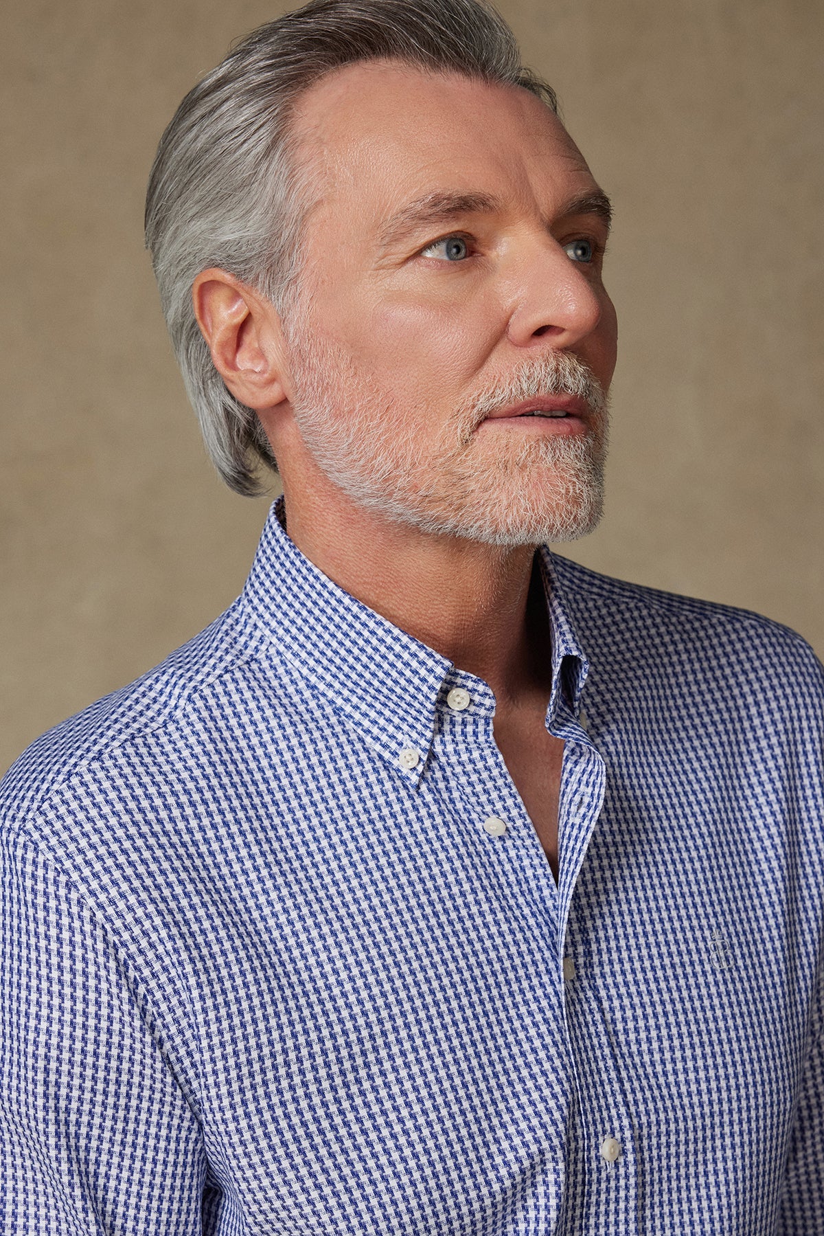 Abbate Matteo Armür Stretch Pamuk Karışımlı Comfort Fit Lacivert Düğmeli Yaka Erkek Desenli Gömlek