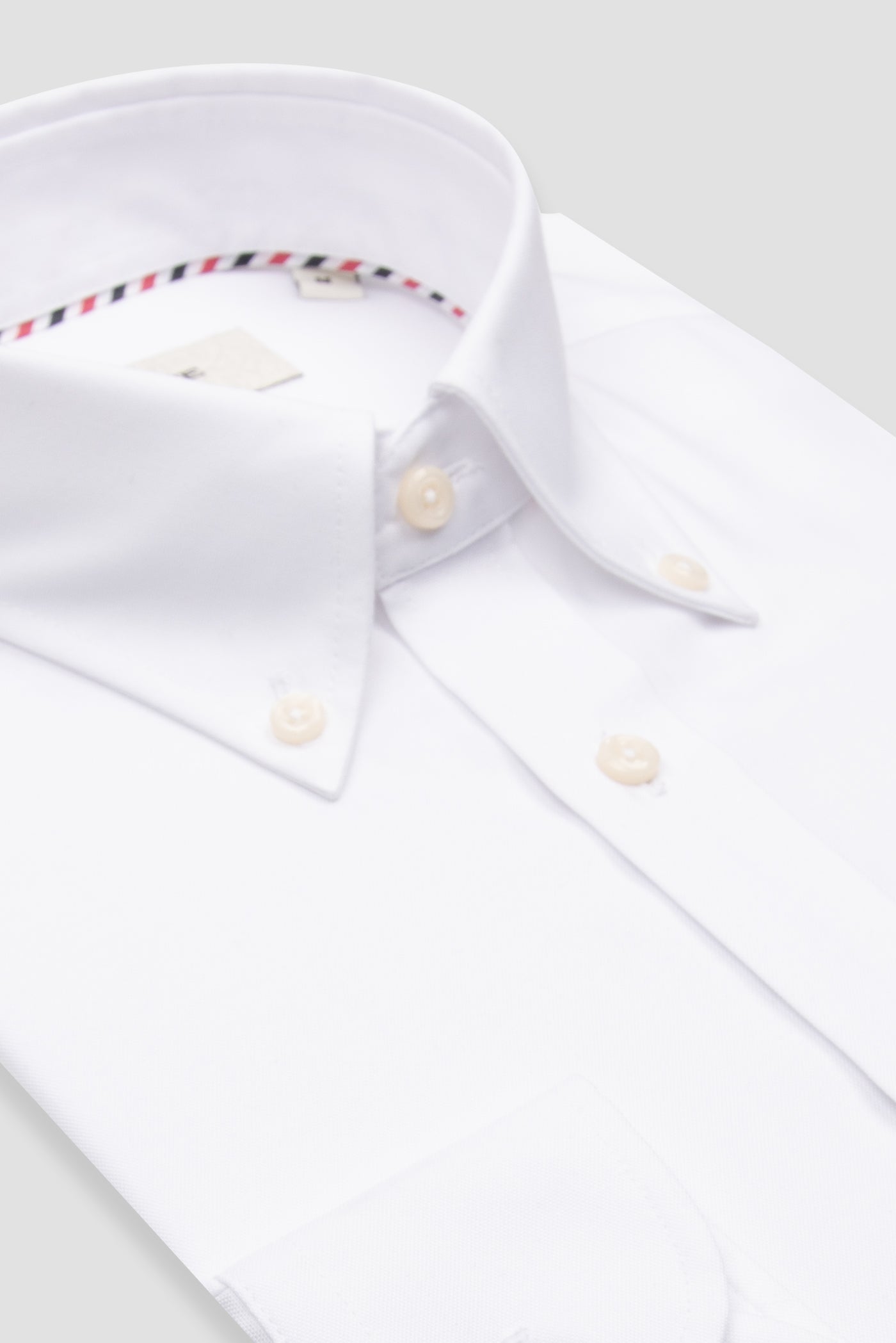 Abbate Matteo Non Iron Oxford Pamuklu Comfort Fit Beyaz Düğmeli Yaka Erkek Düz Gömlek