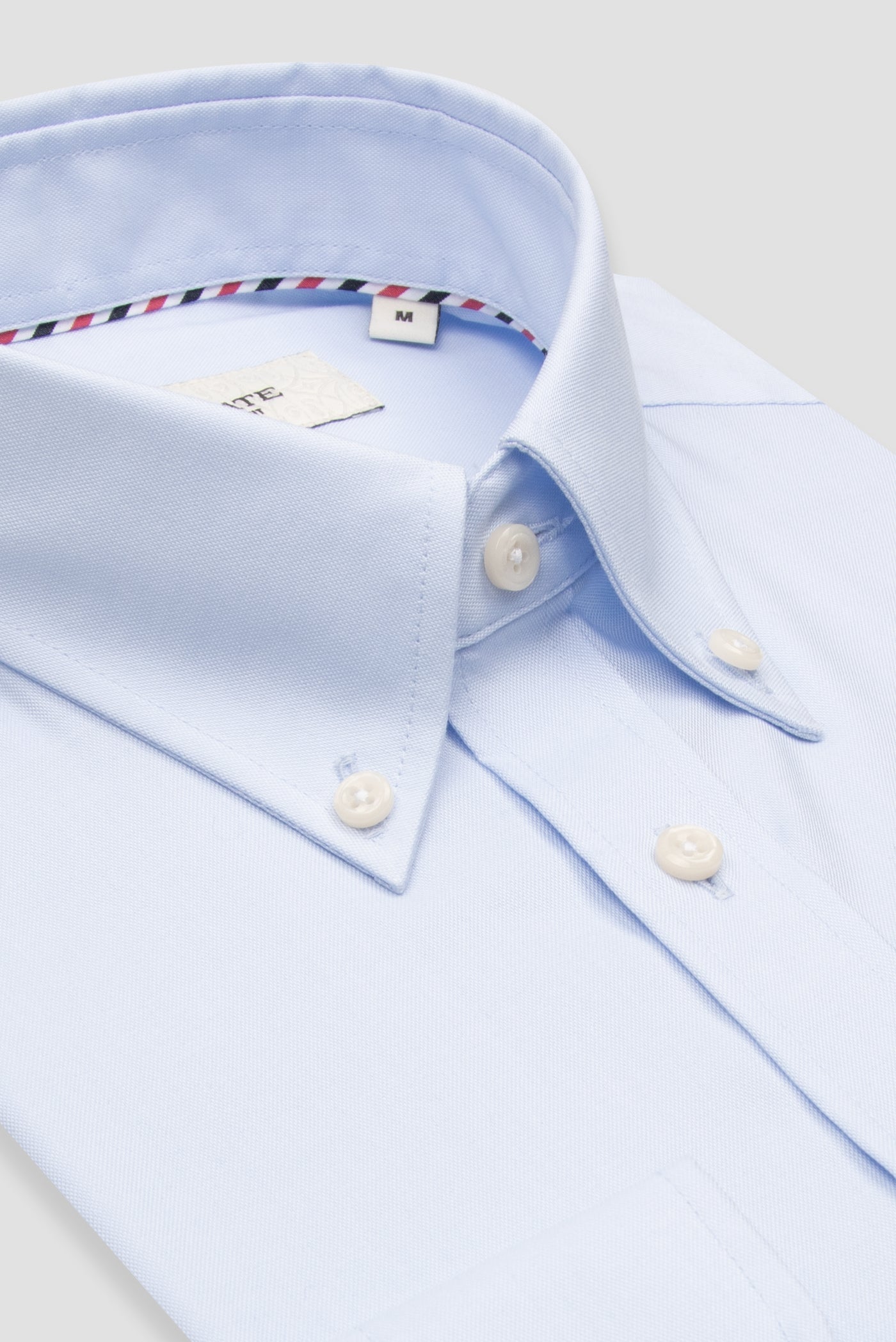 Abbate Matteo Non Iron Oxford Pamuklu Comfort Fit Açık Mavi Düğmeli Yaka Erkek Düz Gömlek