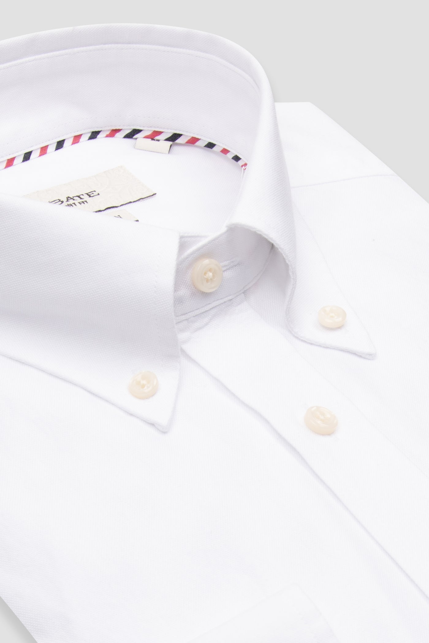 Abbate Marcel Amerikan Oxford Pamuklu Comfort Fit Beyaz Düğmeli Yaka Erkek Düz Gömlek