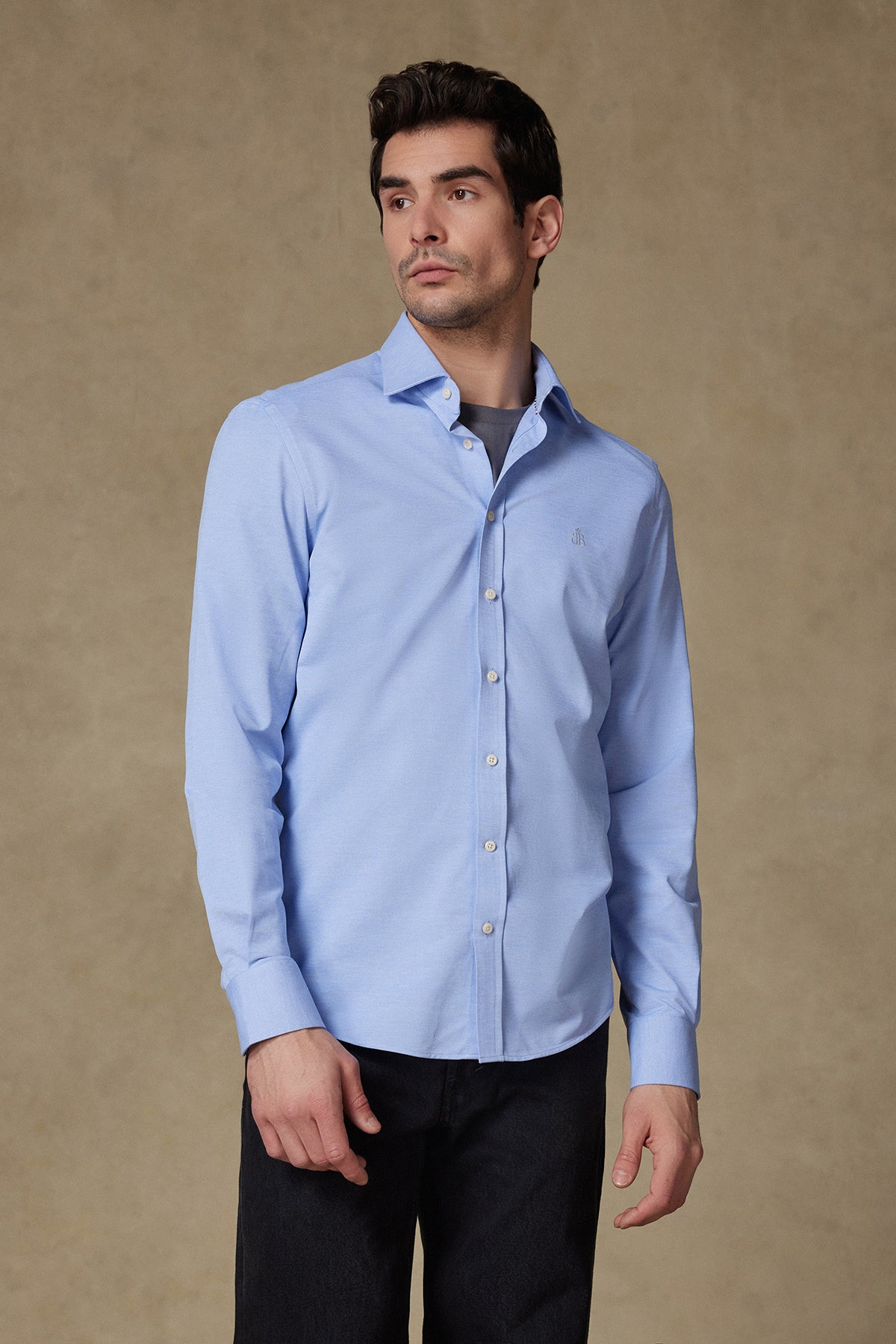 Abbate Rico Jersey Pamuk Karışımlı Comfort Fit Açık Mavi Klasik Yaka Erkek Düz Gömlek