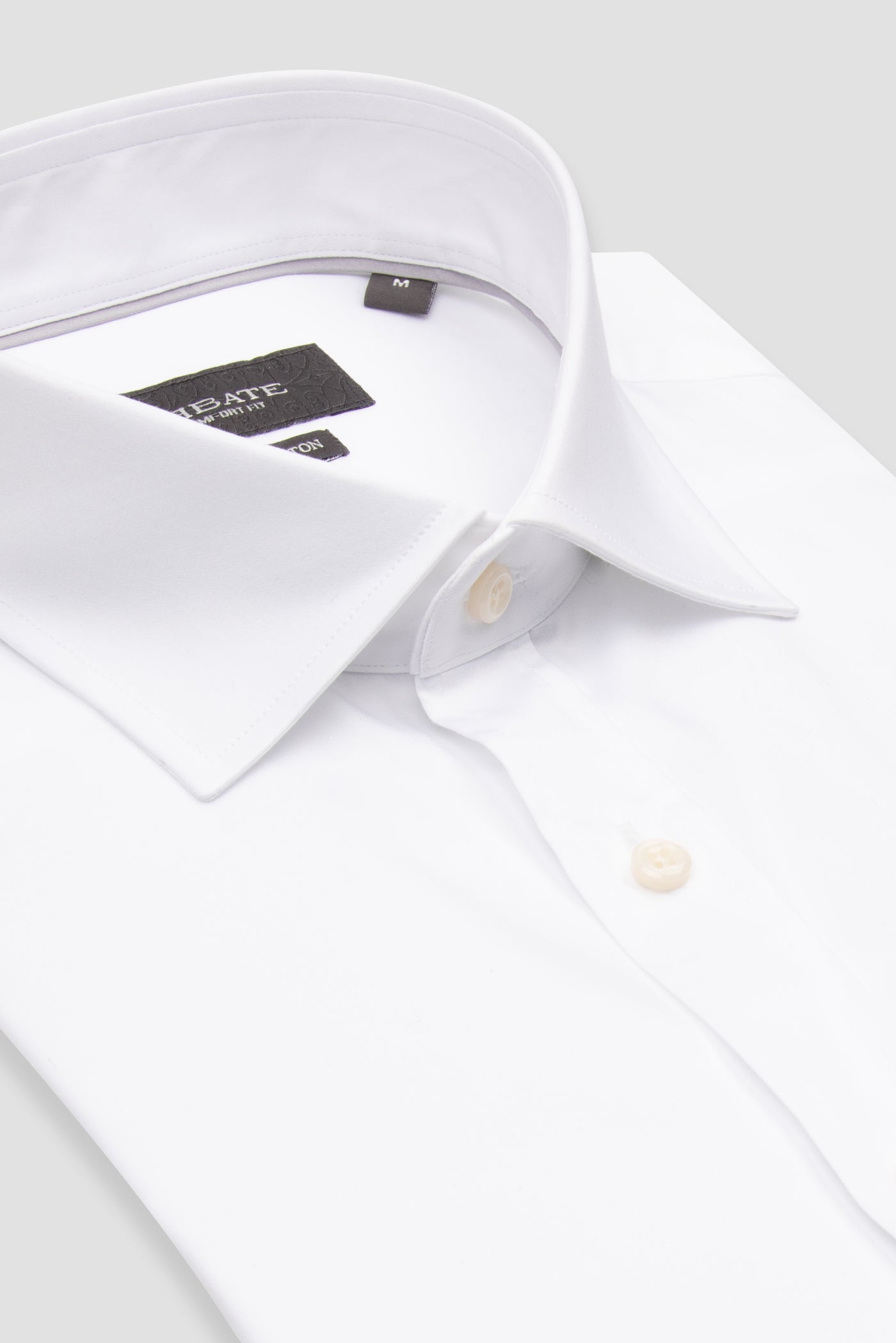 Abbate Leonardo Saten Pamuklu Comfort Fit Beyaz Klasik Yaka Erkek Düz Gömlek