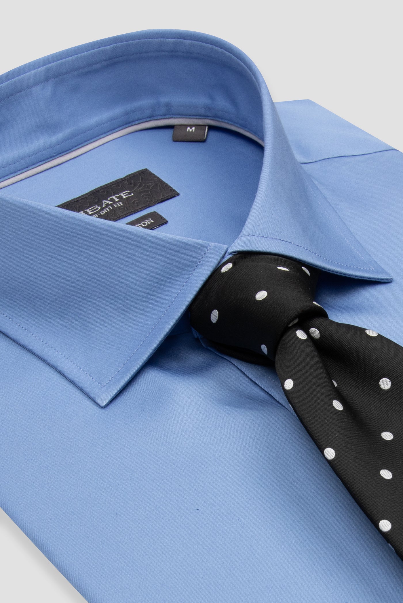 Abbate Leonardo Saten Pamuklu Comfort Fit Koyu Mavi Klasik Yaka Erkek Düz Gömlek