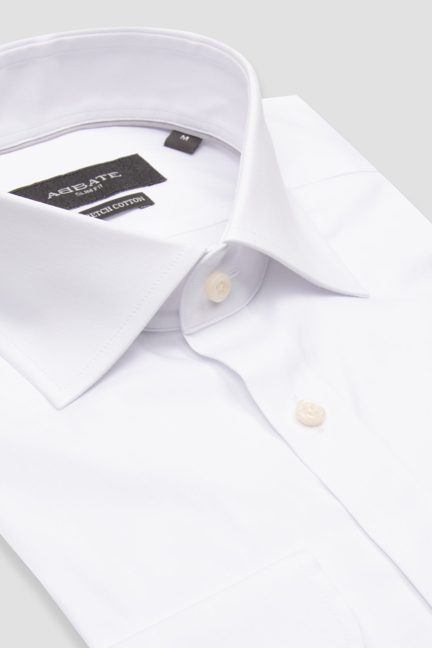 Abbate Enzo Poplin Stretch Pamuk Karışımlı Slim Fit Beyaz Klasik Yaka Erkek Düz Gömlek