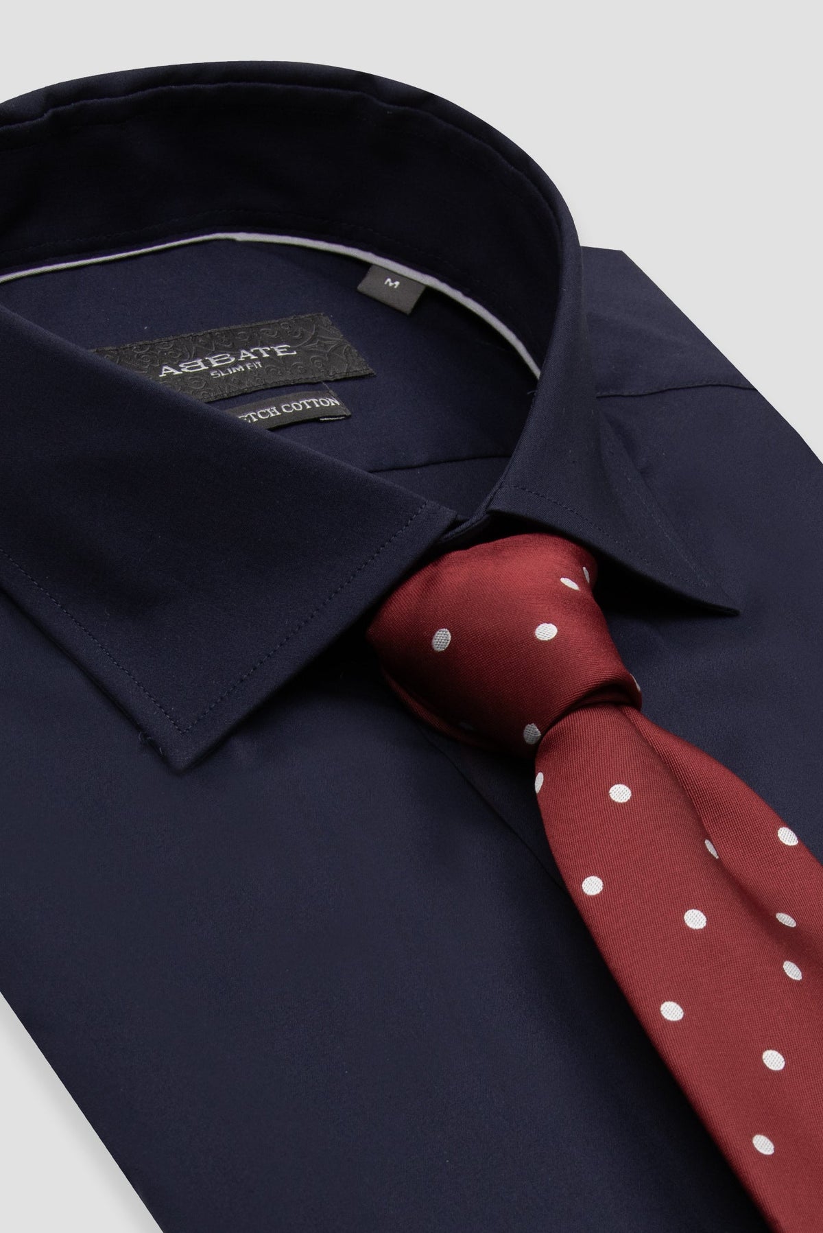 Abbate Enzo Poplin Stretch Pamuk Karışımlı Slim Fit Lacivert Klasik Yaka Erkek Düz Gömlek
