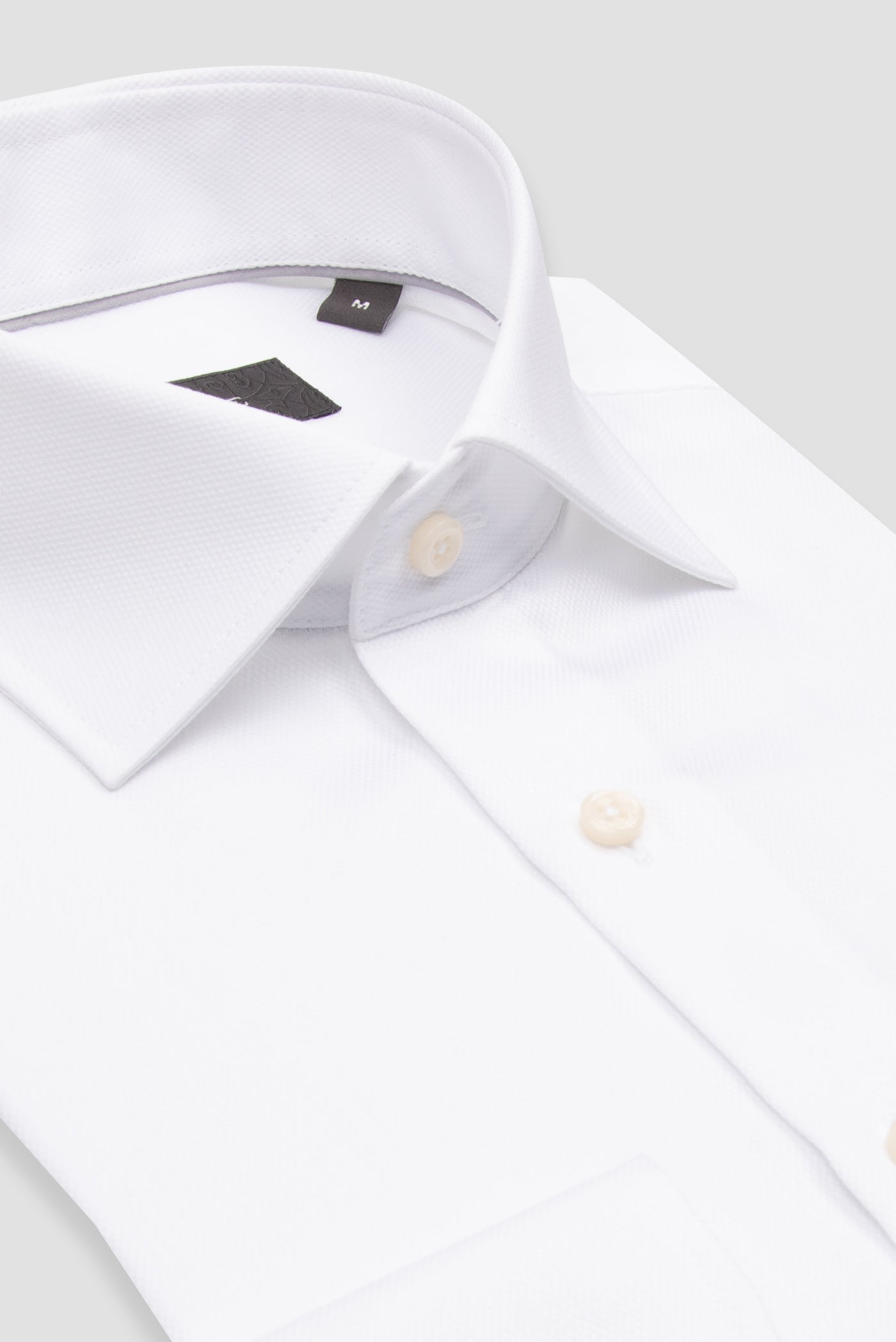 Abbate Donatello Non Iron Armür Pamuklu Slim Fit Beyaz Klasik Yaka Erkek Düz Gömlek