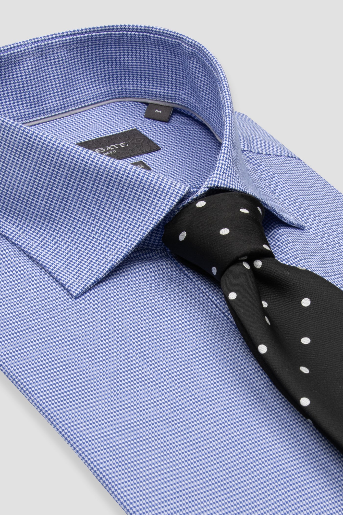 Abbate Donatello Non Iron Armür Pamuklu Slim Fit Açık Mavi Klasik Yaka Erkek Desenli Gömlek