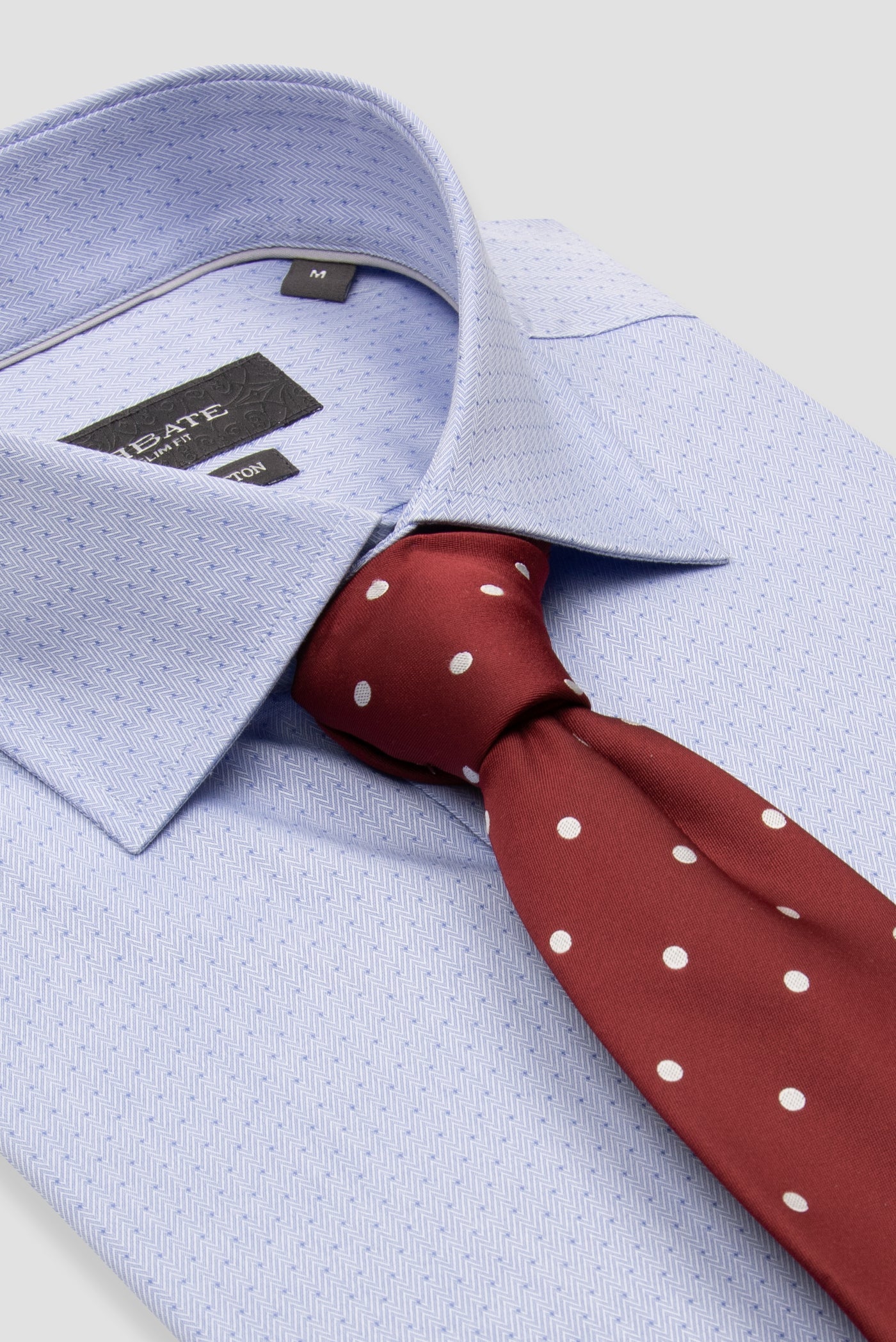 Abbate Donatello Armür Pamuklu Slim Fit Açık Mavi Klasik Yaka Erkek Desenli Gömlek