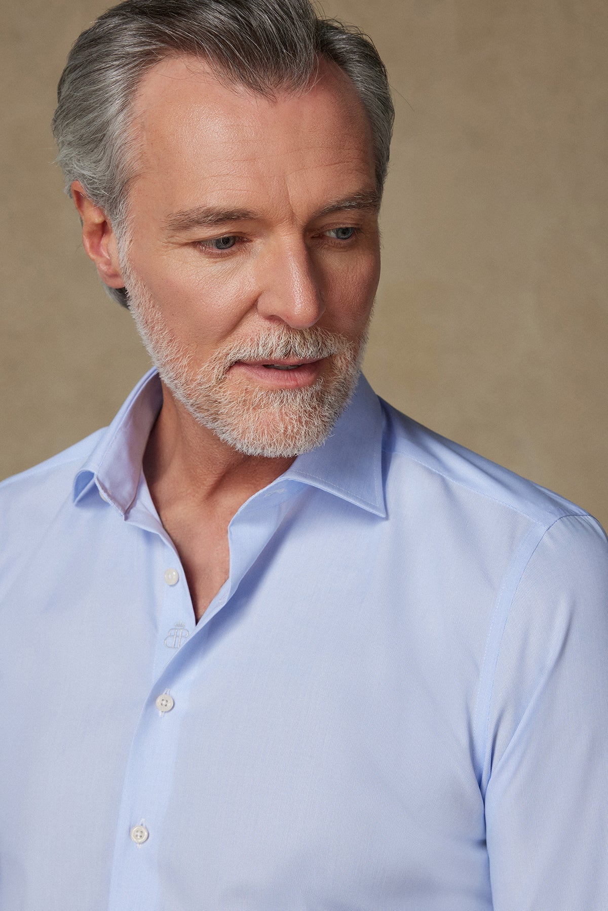 Abbate Donatello Non Iron Poplin Pamuklu Slim Fit Açık Mavi Klasik Yaka Erkek Çizgili Gömlek