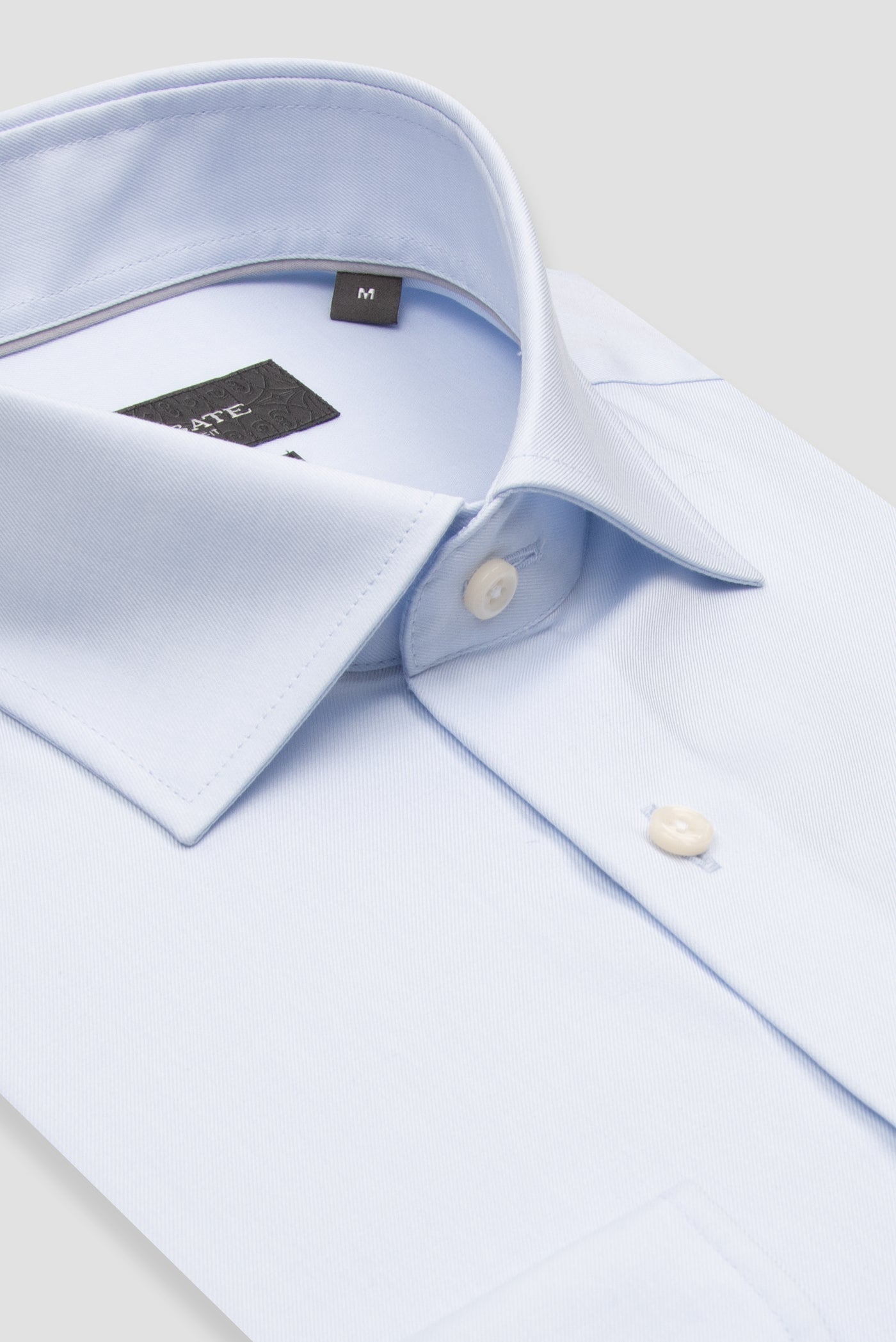 Abbate Donatello Non Iron Twill Pamuklu Slim Fit Açık Mavi Klasik Yaka Erkek Düz Gömlek