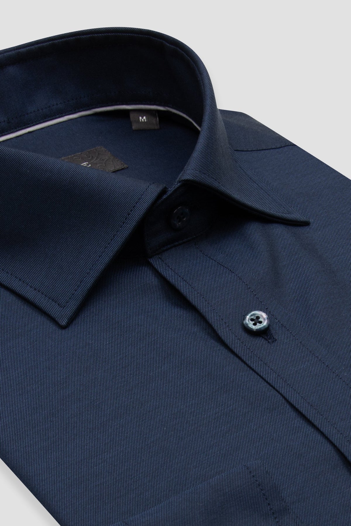 Abbate Donatello Non Iron Twill %100 Pamuk Slim Fit Lacivert Klasik Yaka Erkek Düz Gömlek