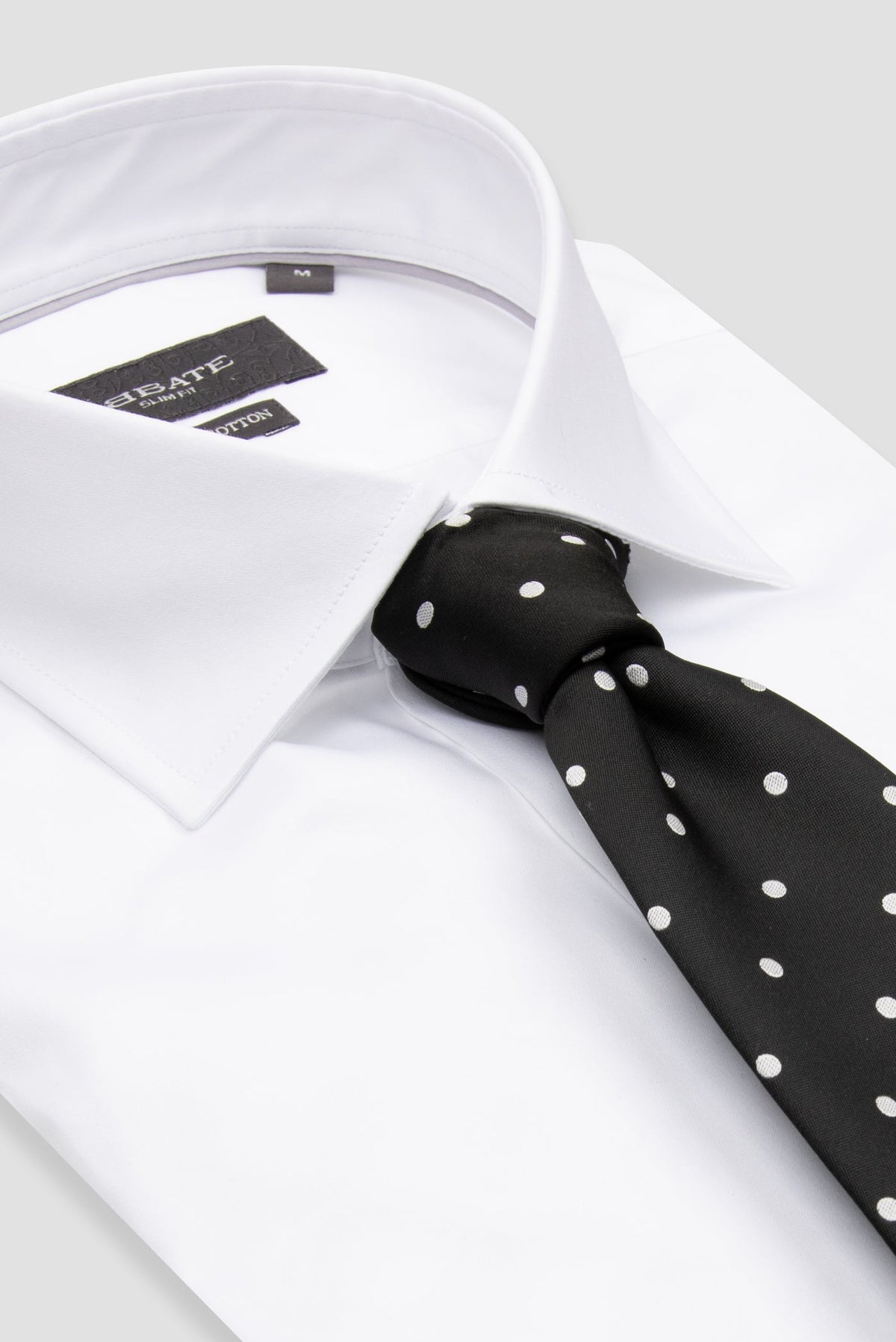 Abbate Francesco Saten Pamuklu Çift Manşet Slim Fit Beyaz Klasik Yaka Erkek Düz Gömlek