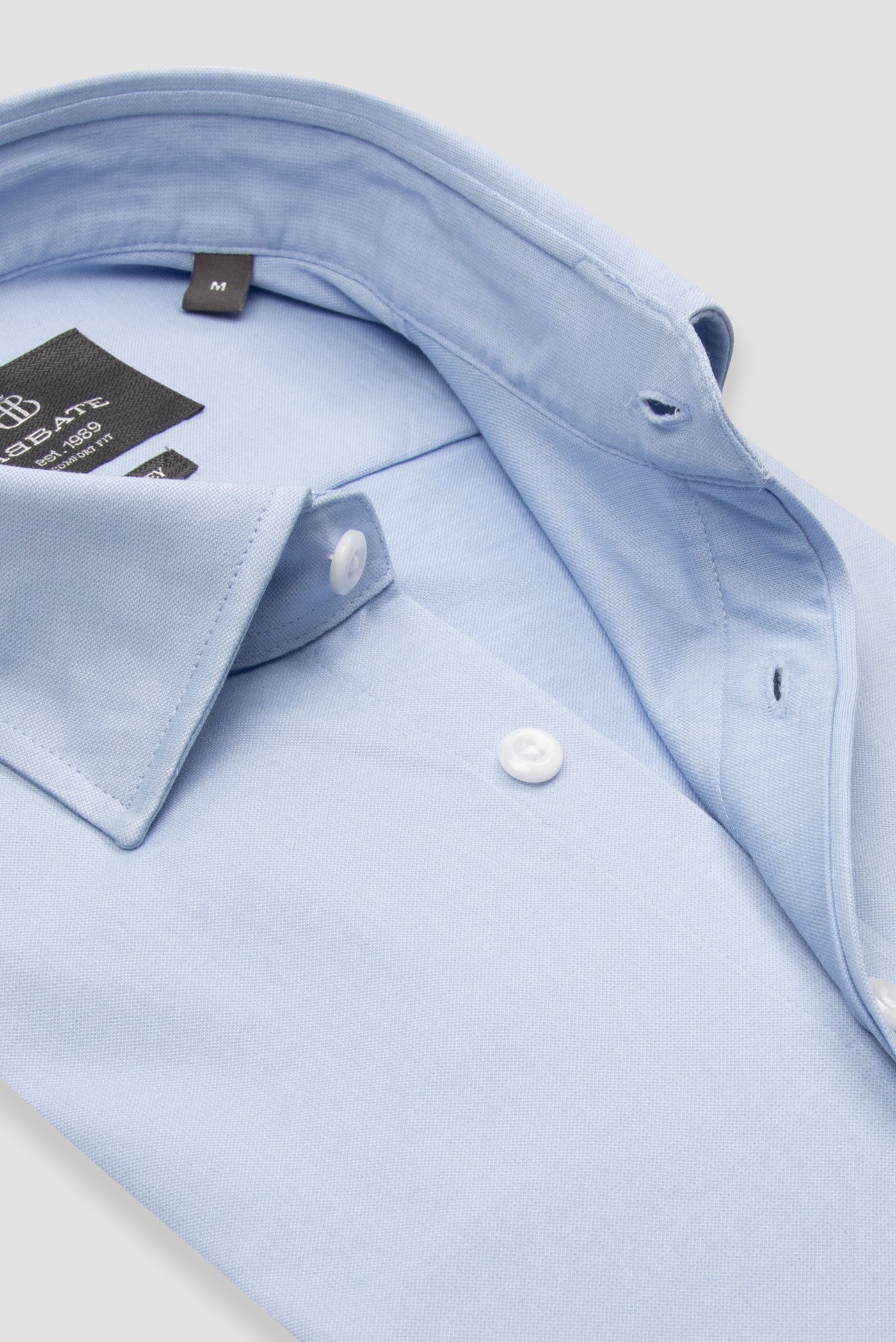 Abbate Floransa Örme Kumaş Pamuk Karışımlı Comfort Fit Mavi Klasik Yaka Erkek Düz Gömlek