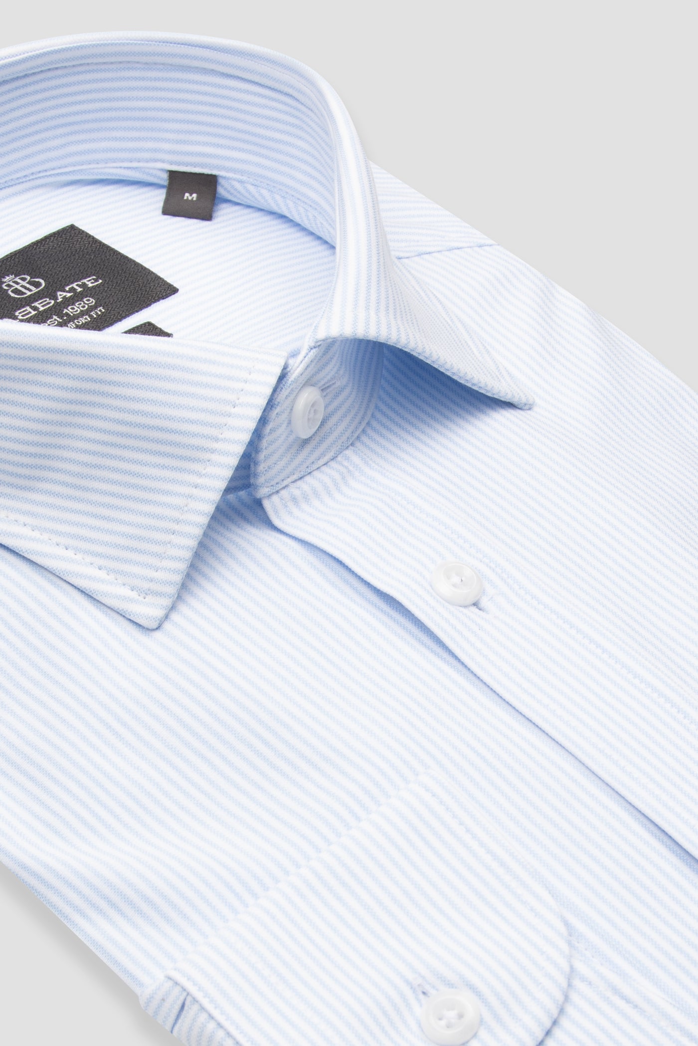Abbate Floransa Örme Kumaş Pamuk Karışımlı Comfort Fit Lacivert Klasik Yaka Erkek Çizgili Gömlek