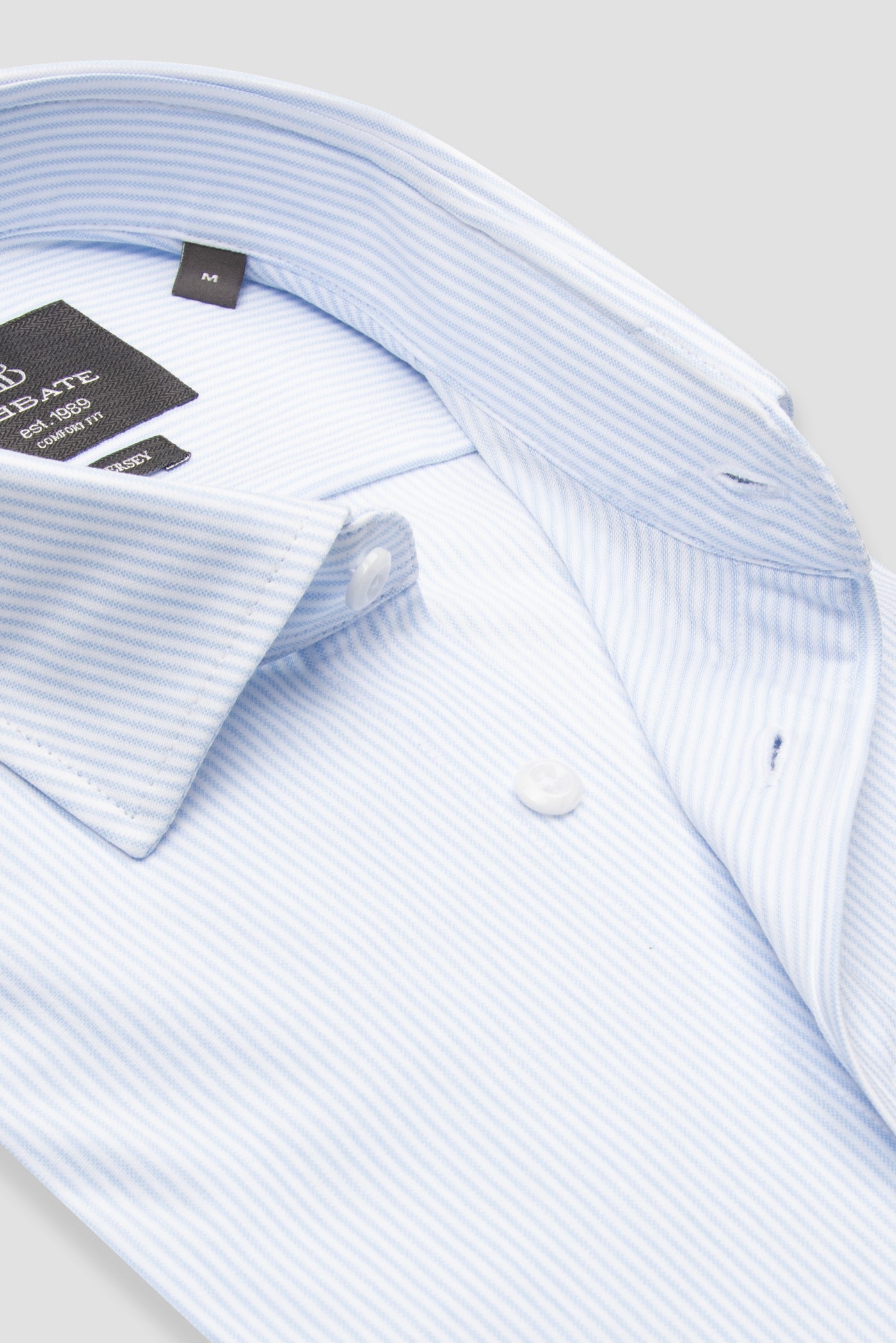 Abbate Floransa Örme Kumaş Pamuk Karışımlı Comfort Fit Lacivert Klasik Yaka Erkek Düz Gömlek