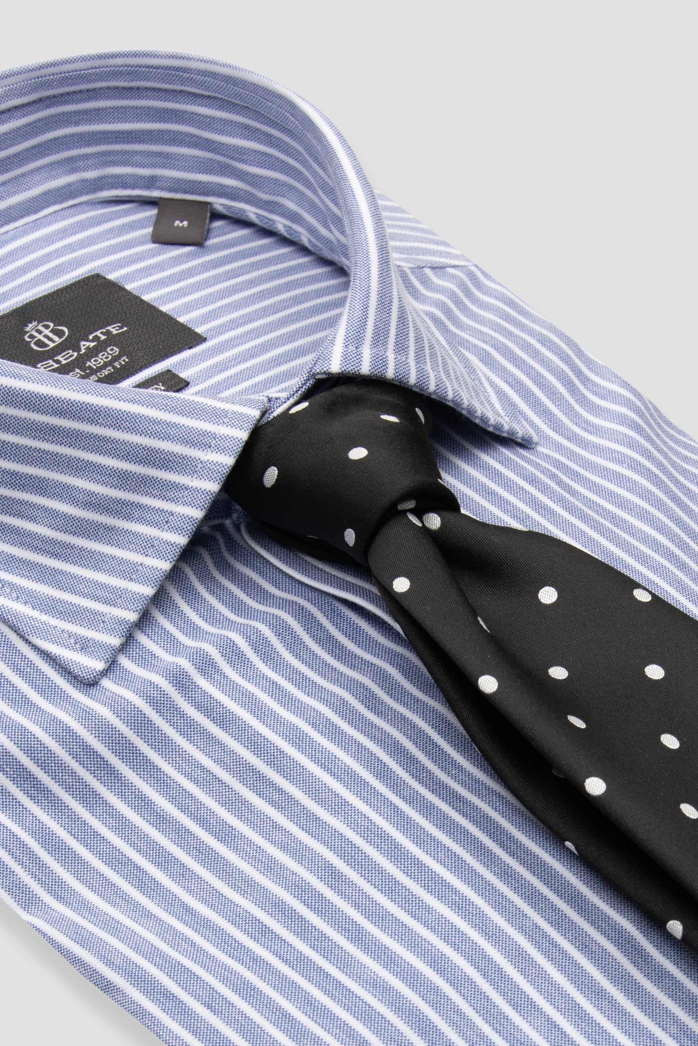 Abbate Floransa Örme Kumaş Pamuk Karışımlı Comfort Fit Lacivert Klasik Yaka Erkek Çizgili Gömlek