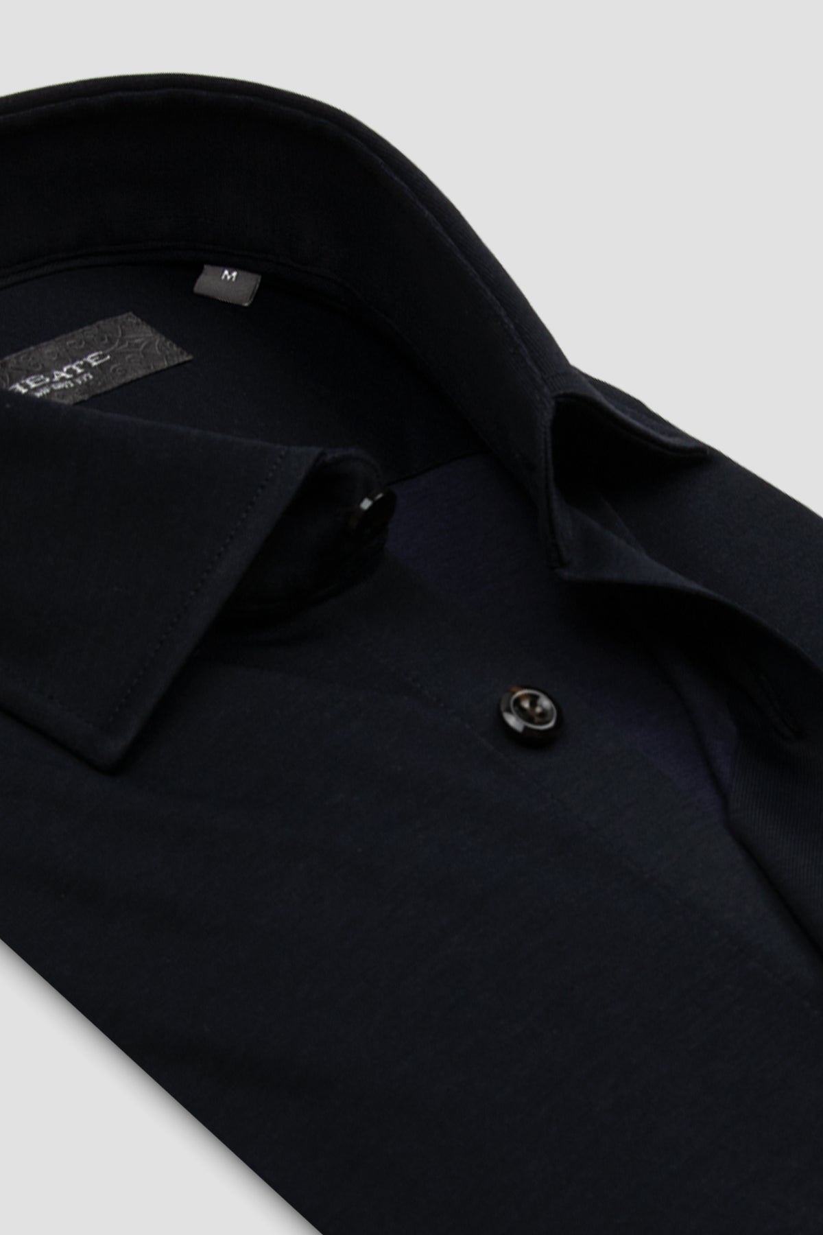 Abbate Floransa Dokuma Rayon Karışımlı Comfort Fit Lacivert Klasik Yaka Erkek Düz Gömlek