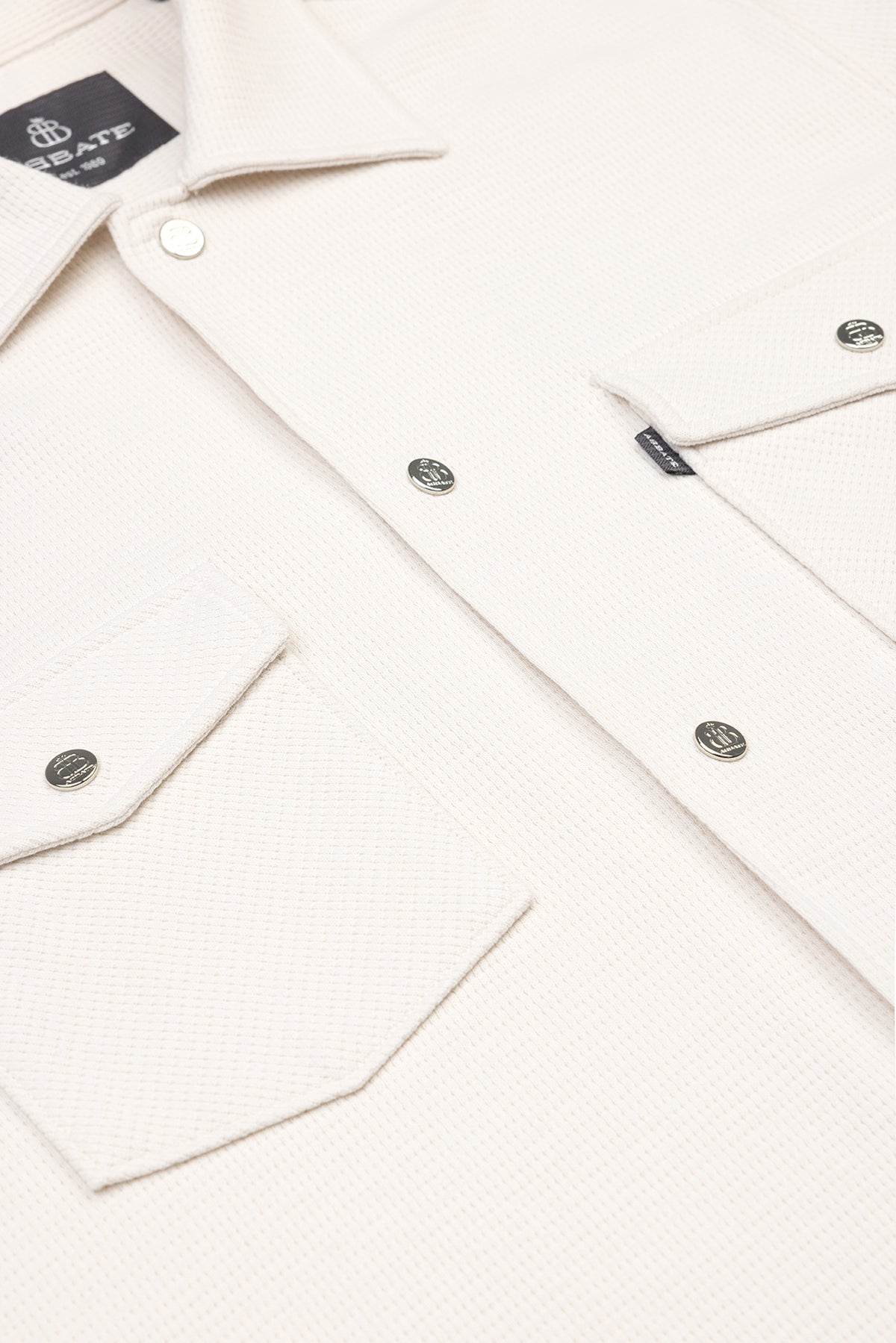 Abbate Urbano Armür Overshirt Pamuklu Overshirt Fit Ekru Klasik Yaka Erkek Düz Gömlek