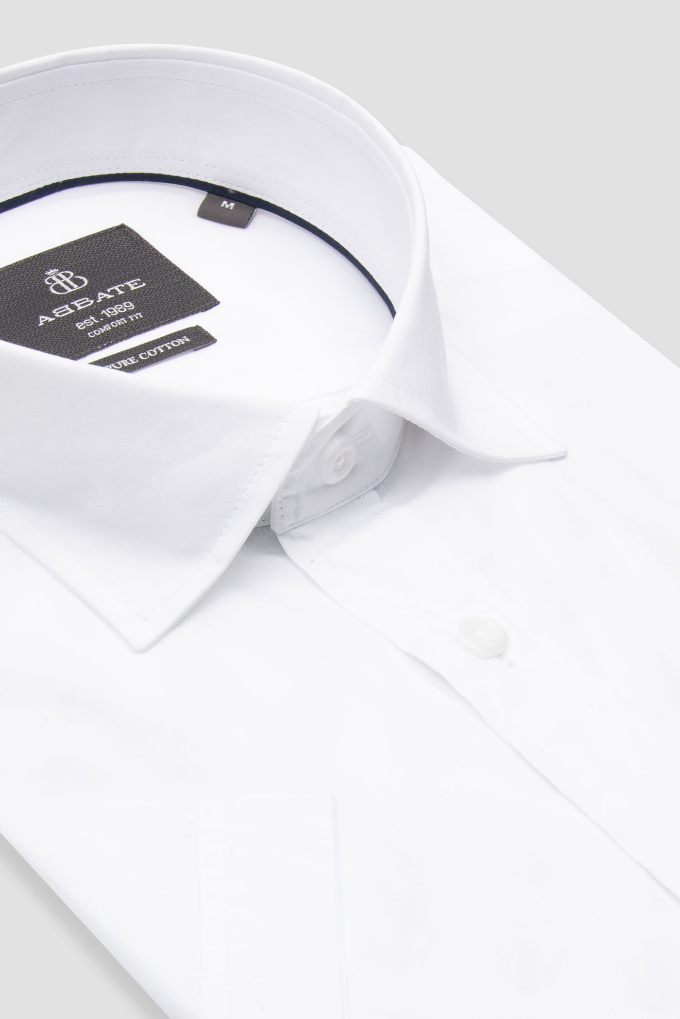 Abbate Vento Poplin Pamuklu Comfort Fit Beyaz Klasik Yaka Erkek Düz Gömlek