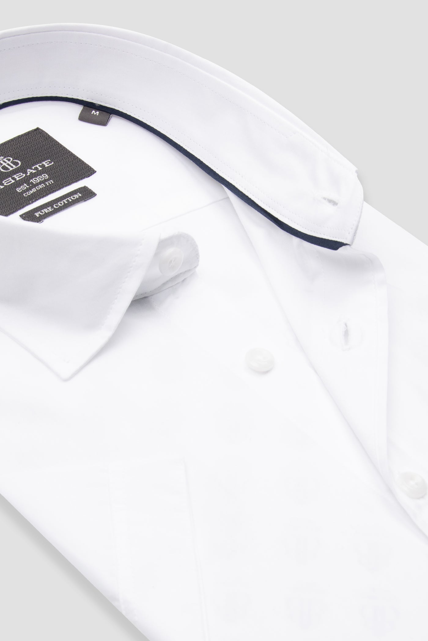 Abbate Vento Poplin Pamuklu Comfort Fit Beyaz Klasik Yaka Erkek Düz Gömlek