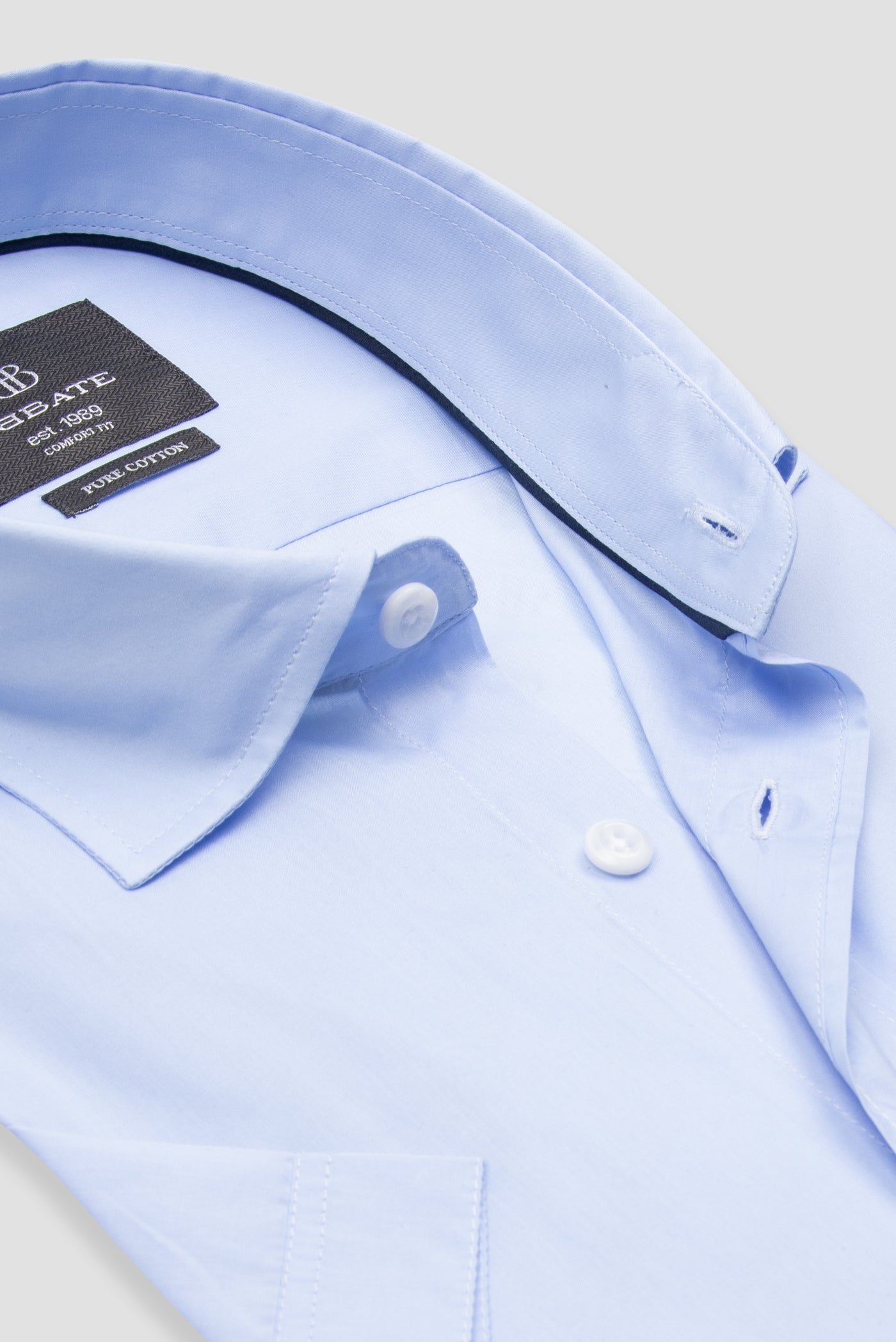 Abbate Vento Poplin Pamuklu Comfort Fit Mavi Klasik Yaka Erkek Düz Gömlek