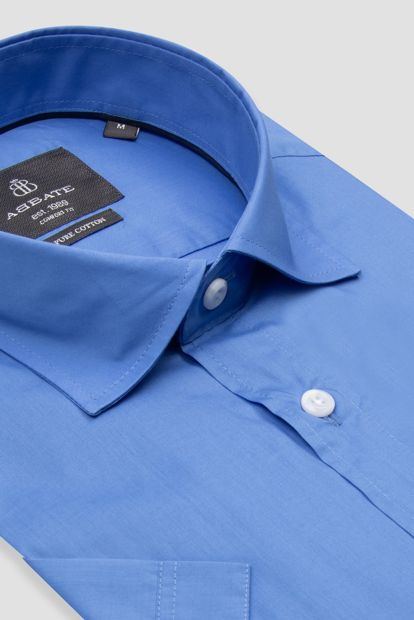 Abbate Vento Poplin Pamuklu Comfort Fit Koyu Mavi Klasik Yaka Erkek Düz Gömlek