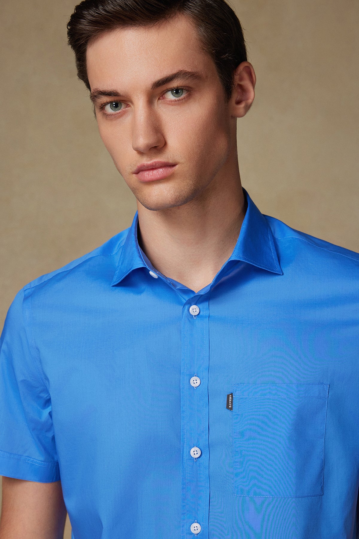 Abbate Vento Poplin Pamuklu Comfort Fit Koyu Mavi Klasik Yaka Erkek Düz Gömlek