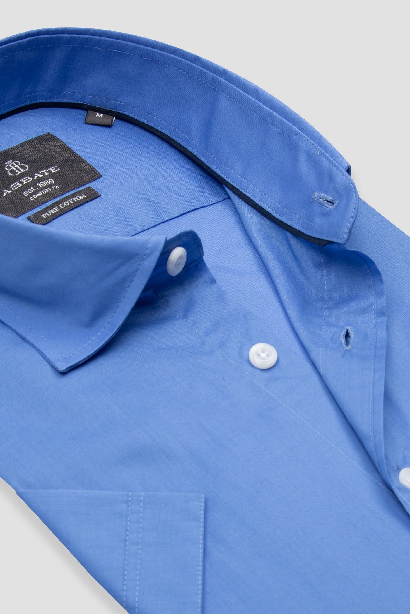 Abbate Vento Poplin Pamuklu Comfort Fit Koyu Mavi Klasik Yaka Erkek Düz Gömlek
