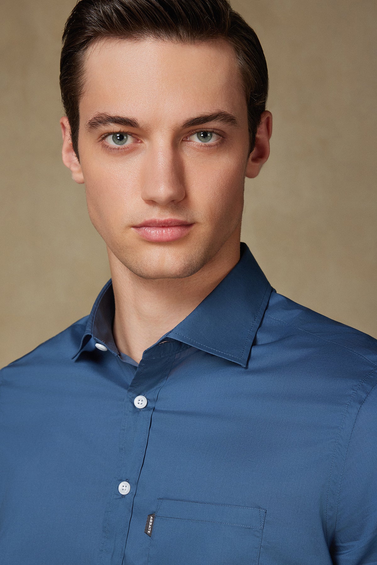 Abbate Vento Poplin Pamuklu Comfort Fit Lacivert Klasik Yaka Erkek Düz Gömlek