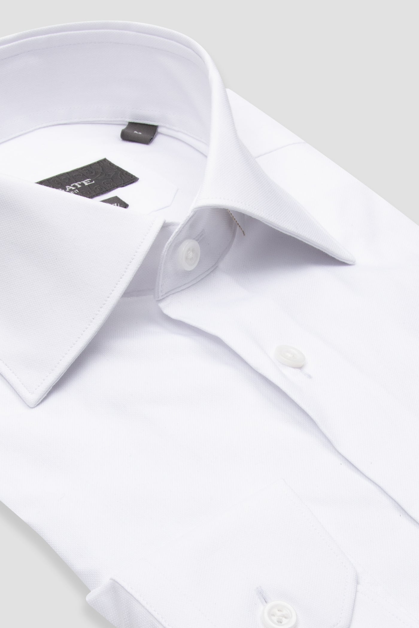 Abbate Sartoria Poplin Stretch Pamuk Karışımlı Slim Fit Beyaz İtalyan Yaka Erkek Düz Gömlek