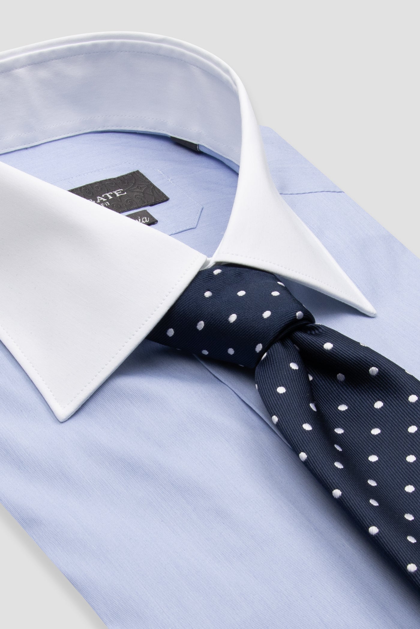 Abbate Sartoria Poplin Stretch Pamuk Karışımlı Slim Fit Mavi İtalyan Yaka Erkek Düz Gömlek