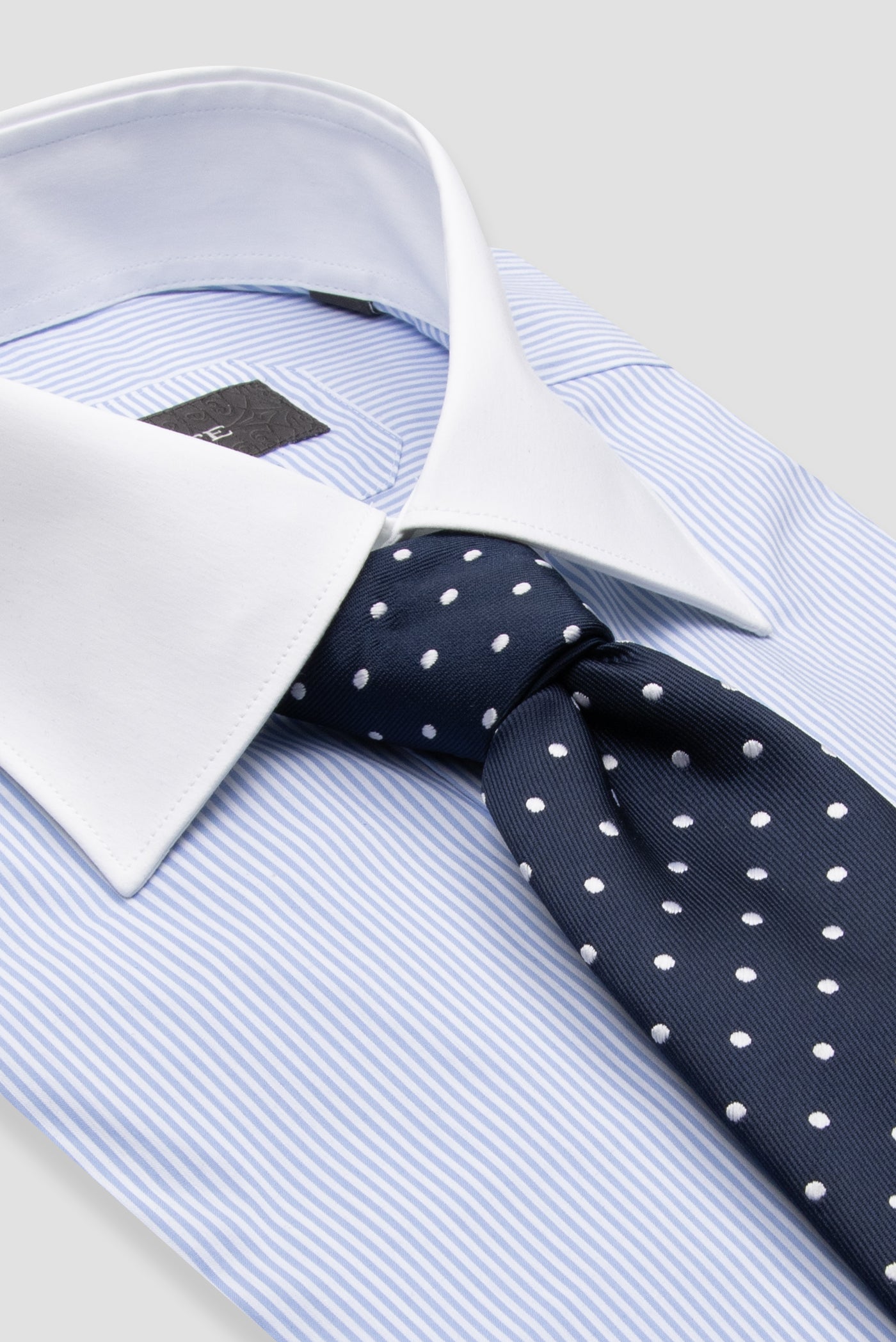 Abbate Sartoria Poplin Stretch Pamuk Karışımlı Slim Fit Açık Mavi İtalyan Yaka Erkek Çizgili Gömlek