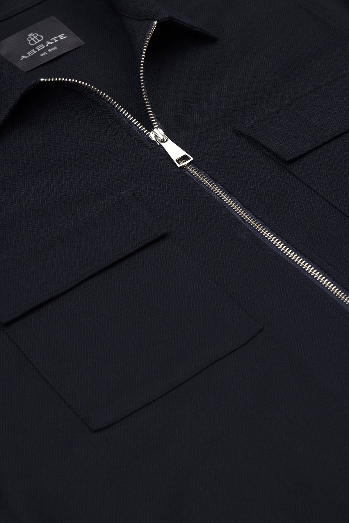 Abbate Verso Twill Overshirt Polyviskon Karışımlı Overshirt Fit Lacivert Klasik Yaka Erkek Çizgili Gömlek