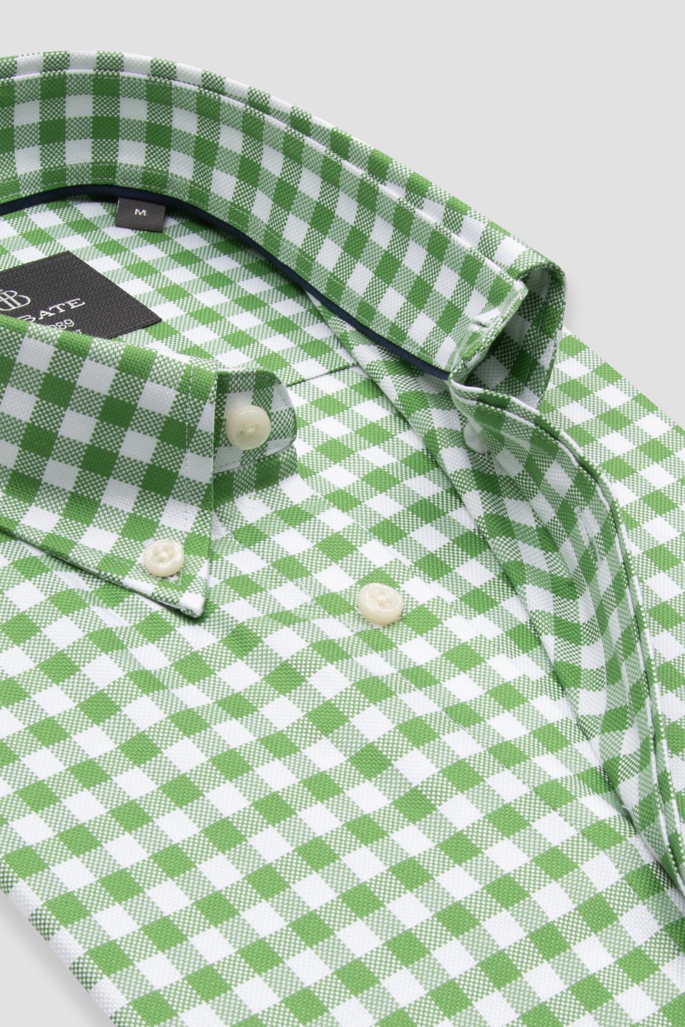 Abbate Lusso Twill Pamuklu Comfort Fit Yeşil Düğmeli Yaka Erkek Kareli Gömlek