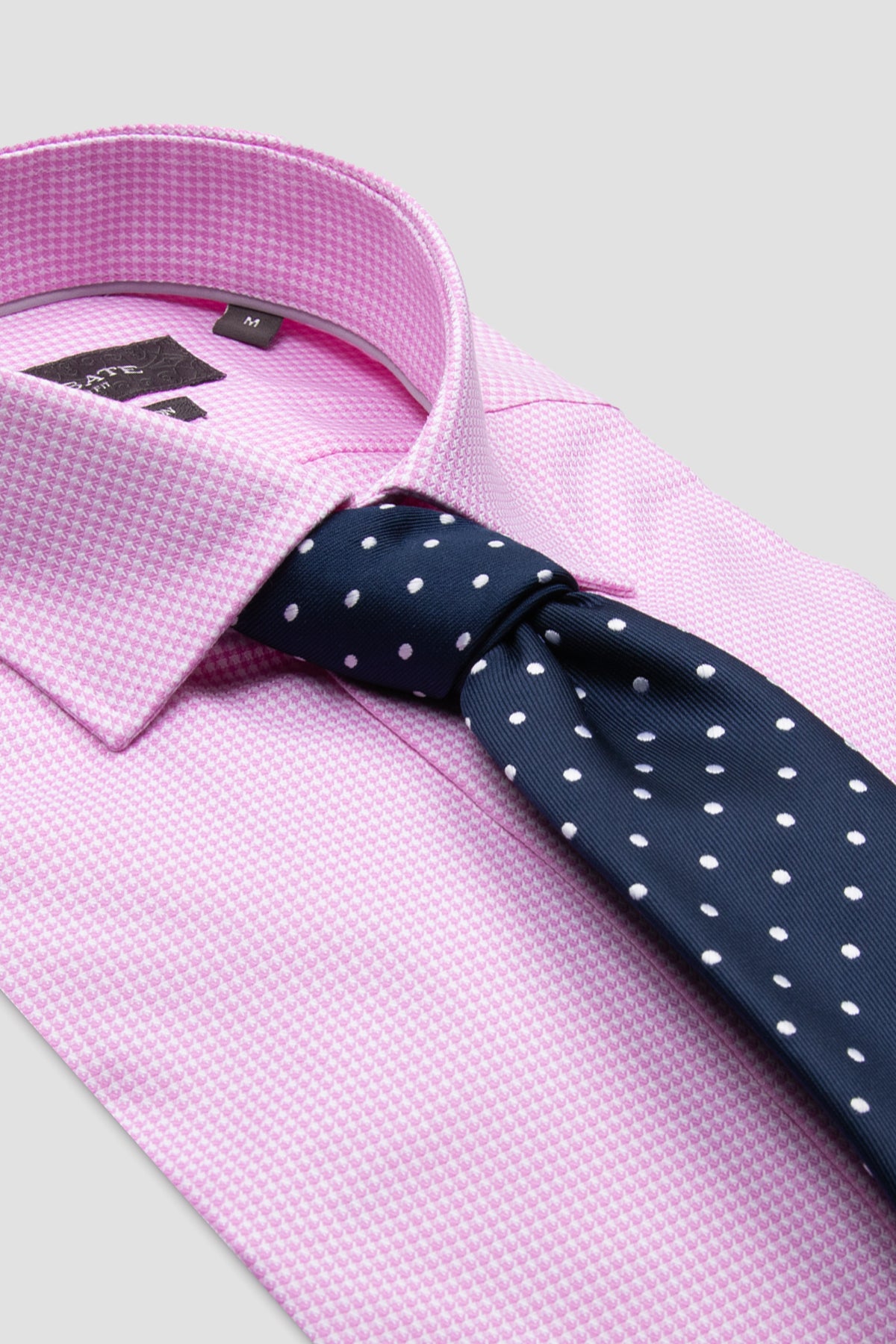 Abbate Marco Dobby Pamuklu Slim Fit Pembe Klasik Yaka Erkek Desenli Gömlek