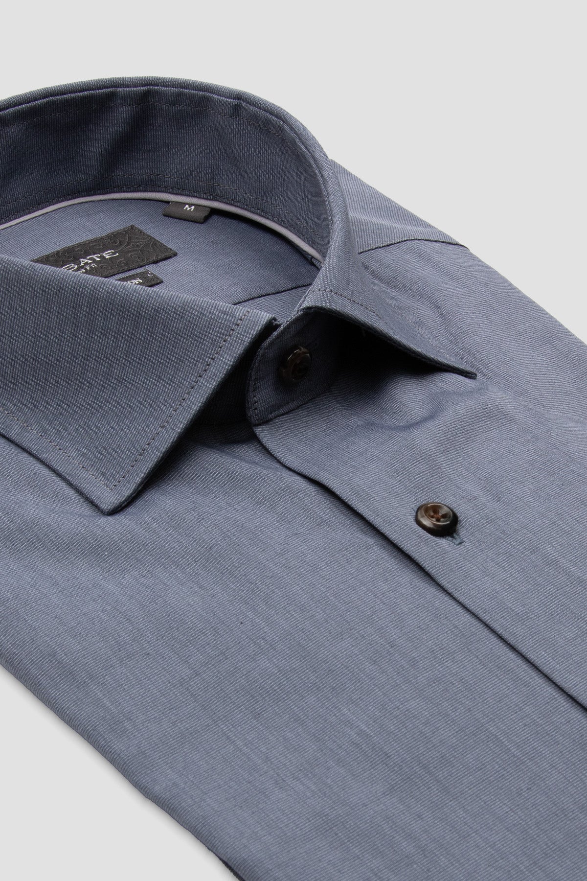 Abbate Marco Poplin Pamuklu Slim Fit Gri Klasik Yaka Erkek Düz Gömlek