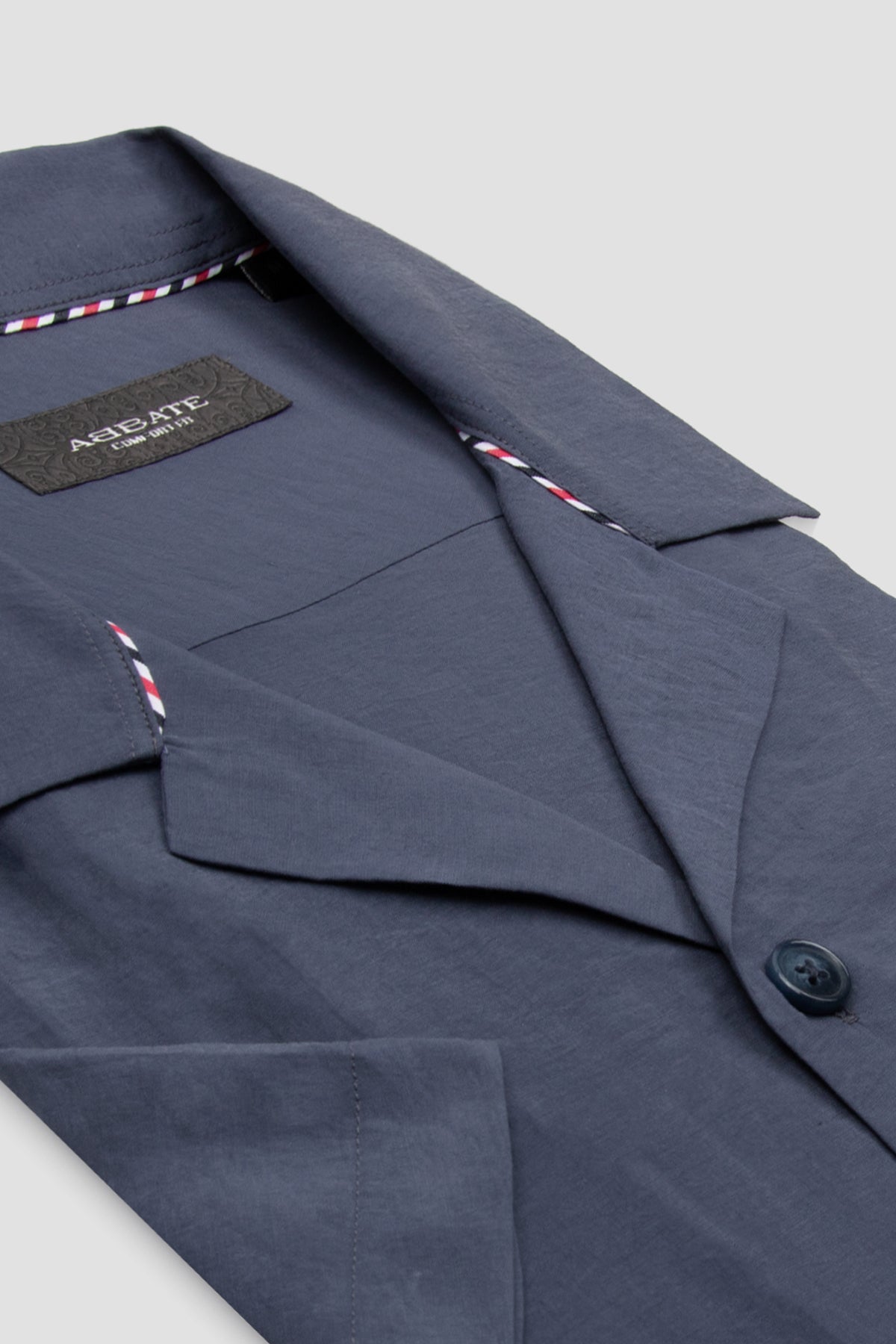 Abbate Capri Modal Modal Karışımlı Comfort Fit İndigo Apaş Yaka Erkek Düz Gömlek