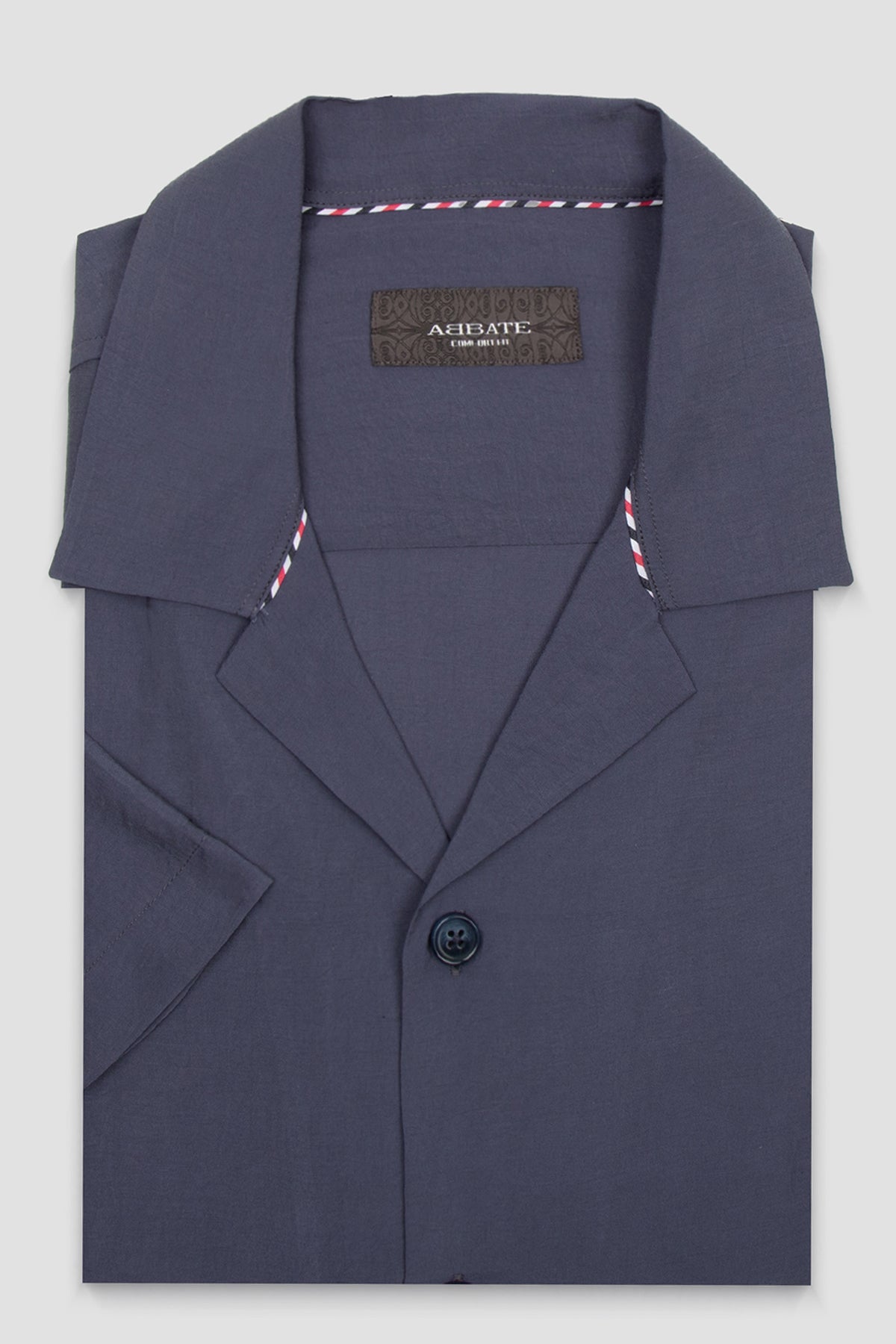 Abbate Capri Modal Modal Karışımlı Comfort Fit İndigo Apaş Yaka Erkek Düz Gömlek