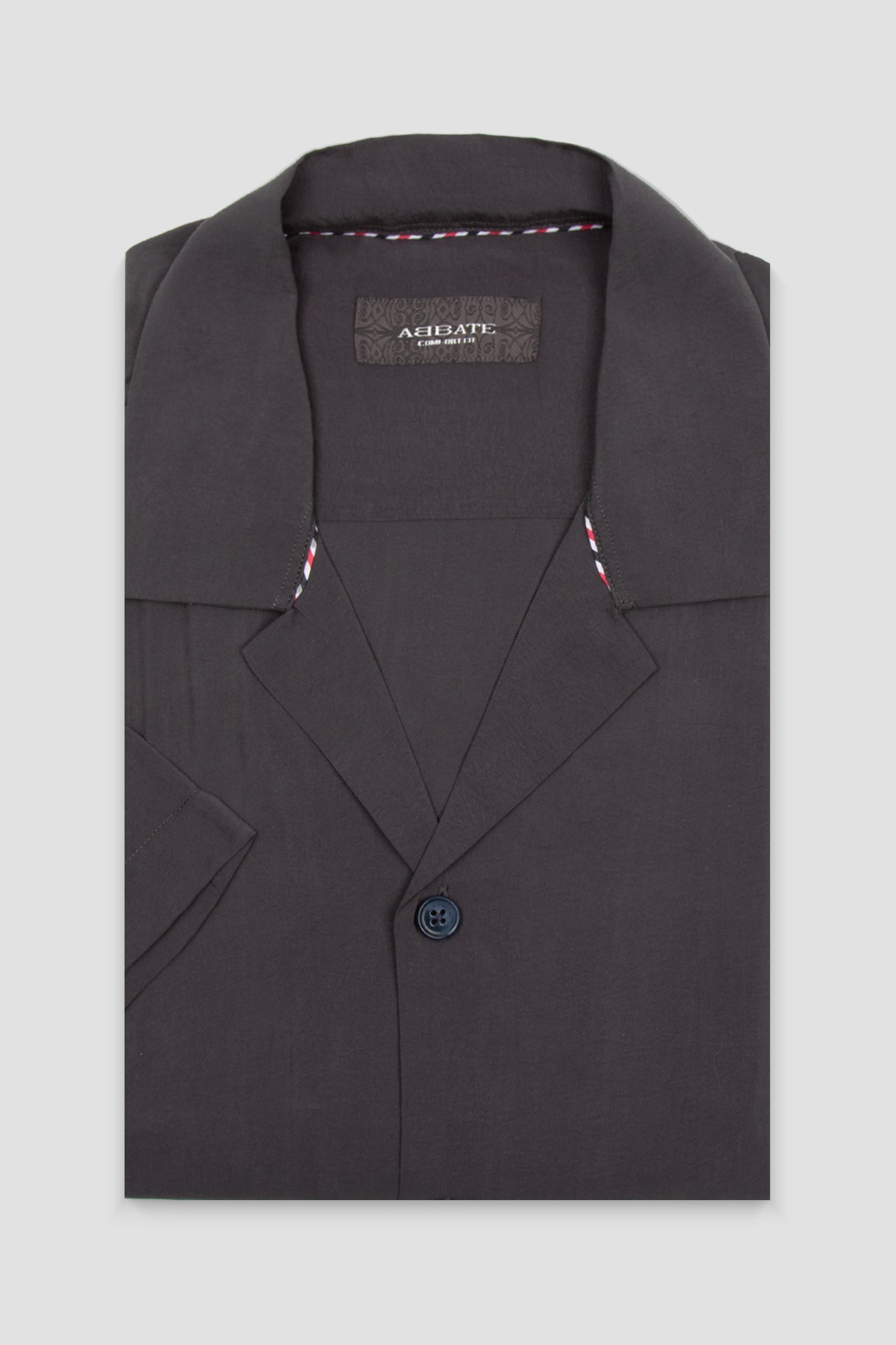 Abbate Capri Modal Modal Karışımlı Comfort Fit Antrasit Apaş Yaka Erkek Düz Gömlek