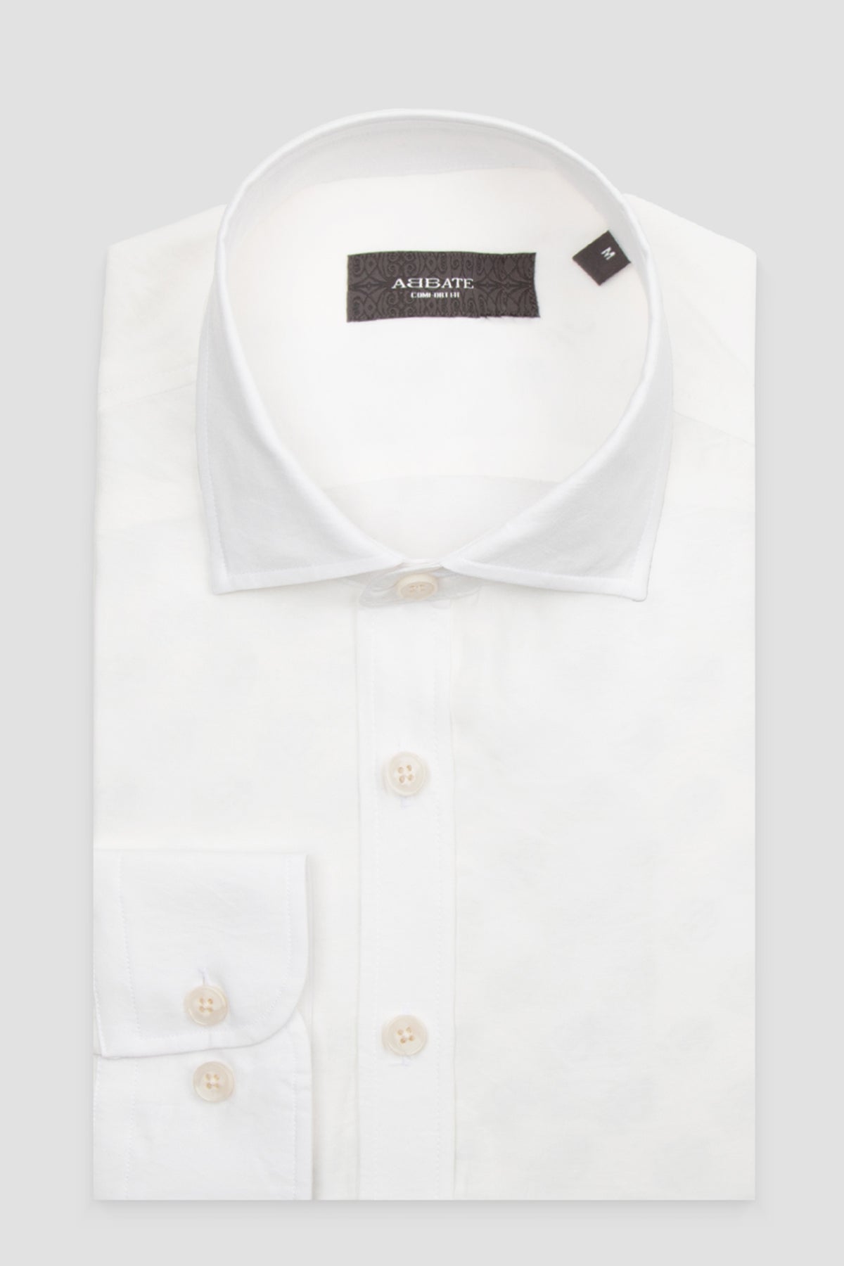 Abbate Como Modal Modal Karışımlı Comfort Fit Ekru Klasik Yaka Erkek Düz Gömlek