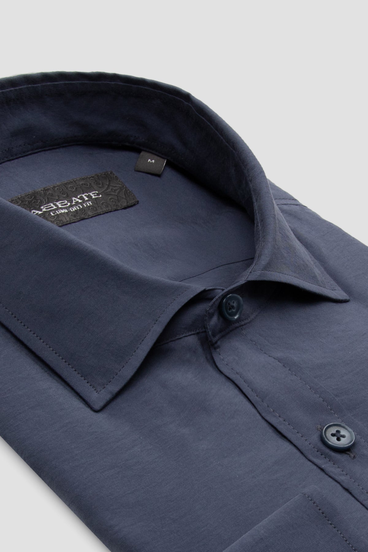 Abbate Como Modal Modal Karışımlı Comfort Fit İndigo Klasik Yaka Erkek Düz Gömlek