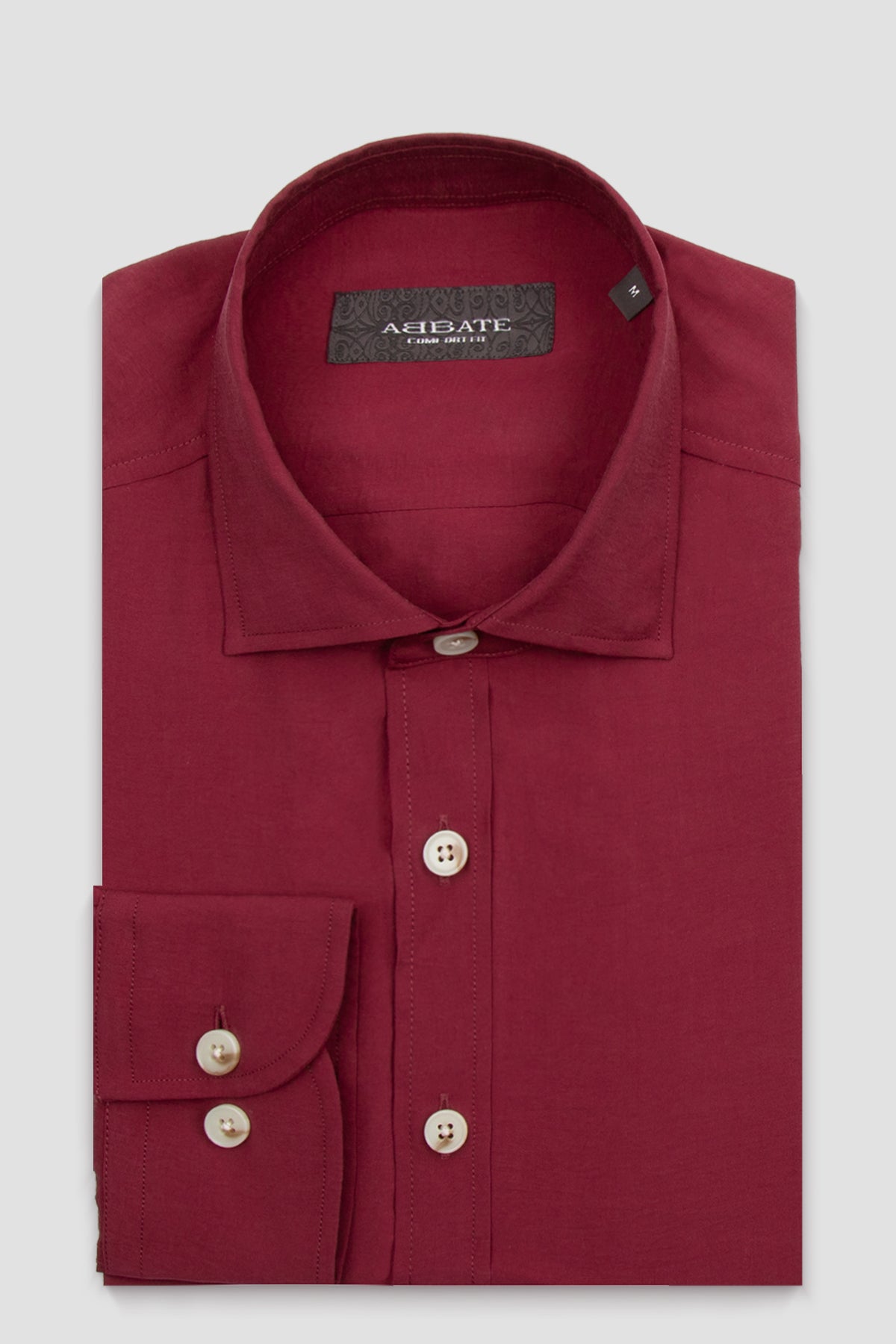 Abbate Como Modal Modal Karışımlı Comfort Fit Bordo Klasik Yaka Erkek Düz Gömlek