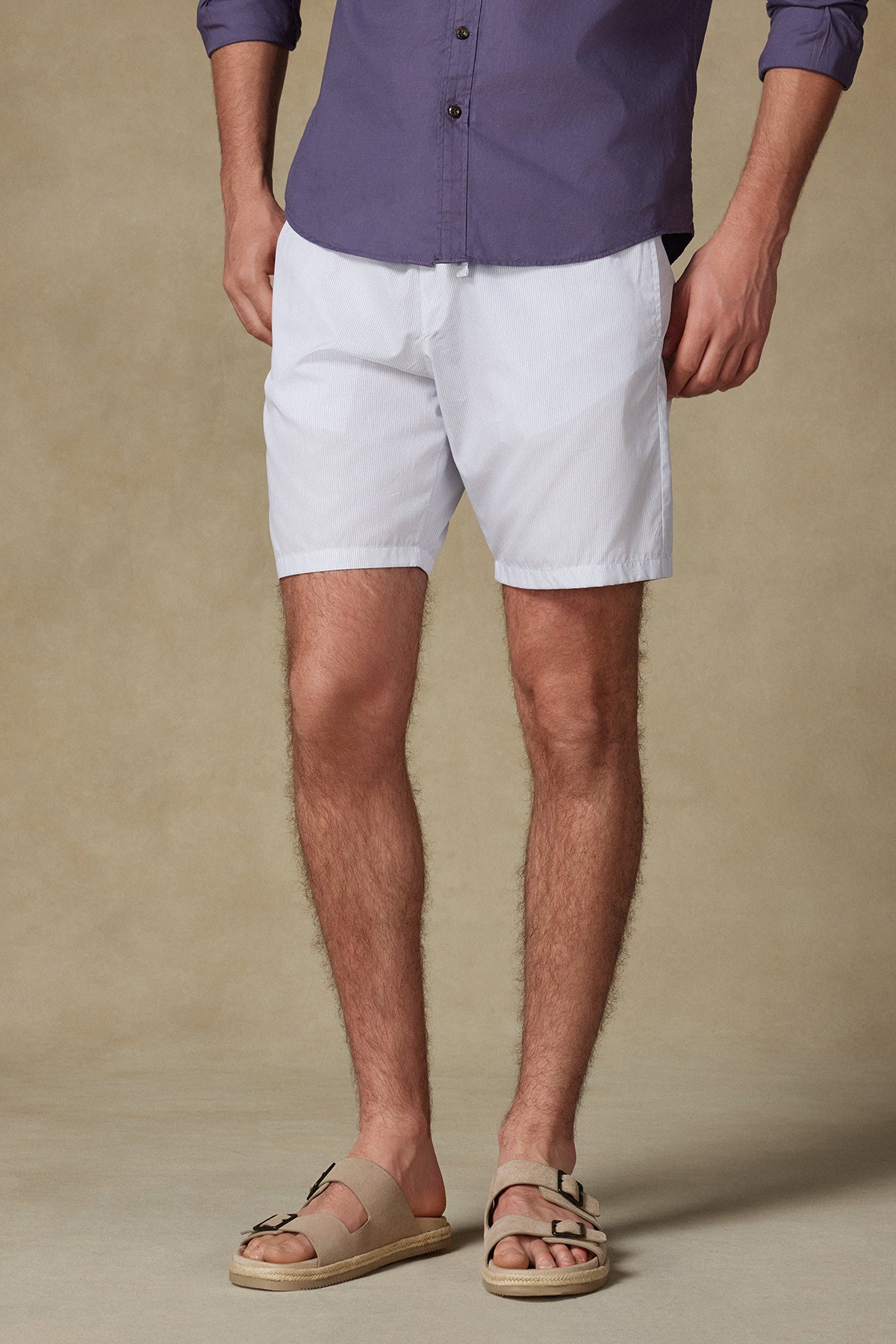 Abbate Sky Poplin Pamuklu Comfort Fit Açık Mavi Erkek Kareli Şort