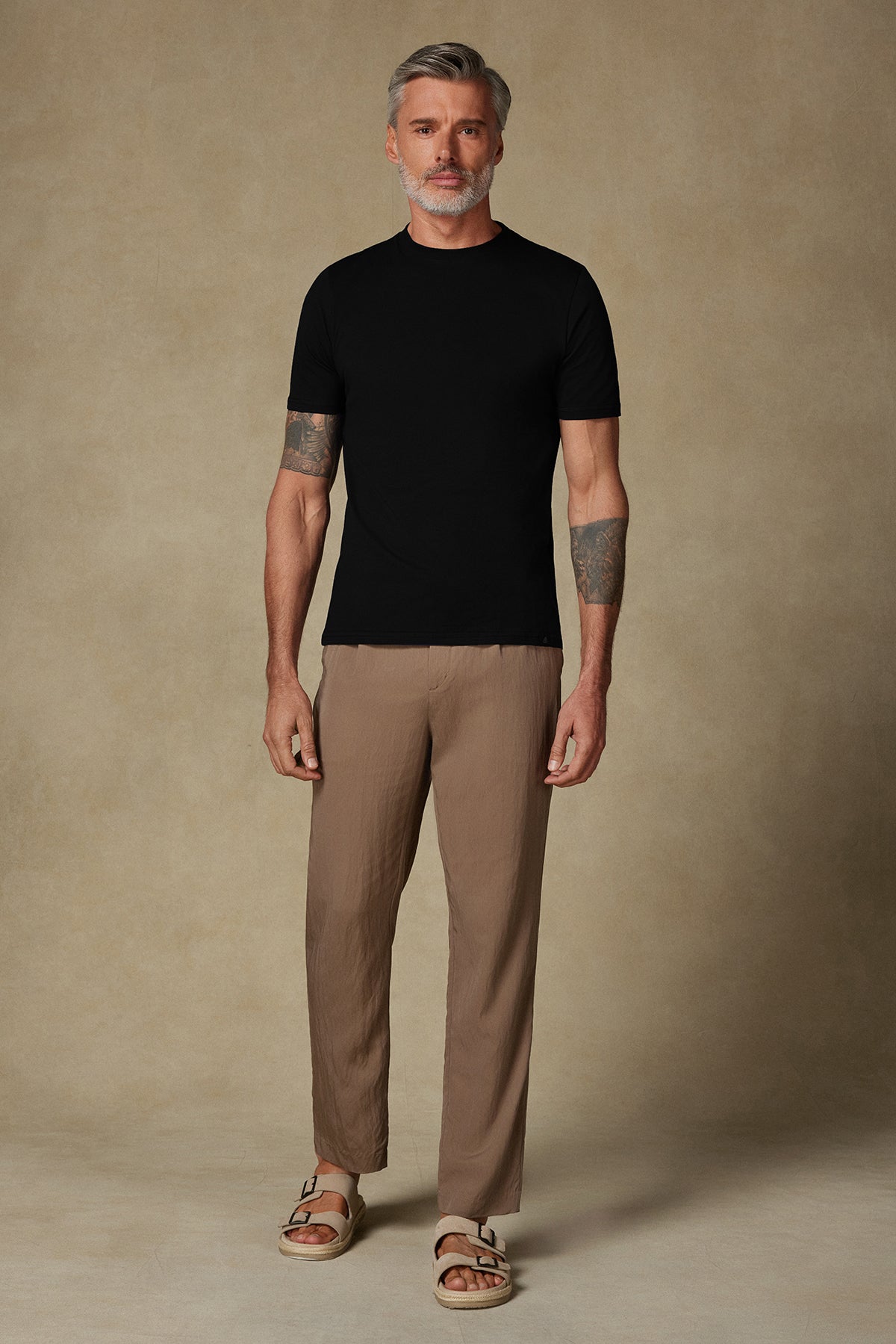 Abbate Easy Penye Pamuklu Comfort Fit Siyah Bisiklet Yaka Erkek Düz T-Shirt