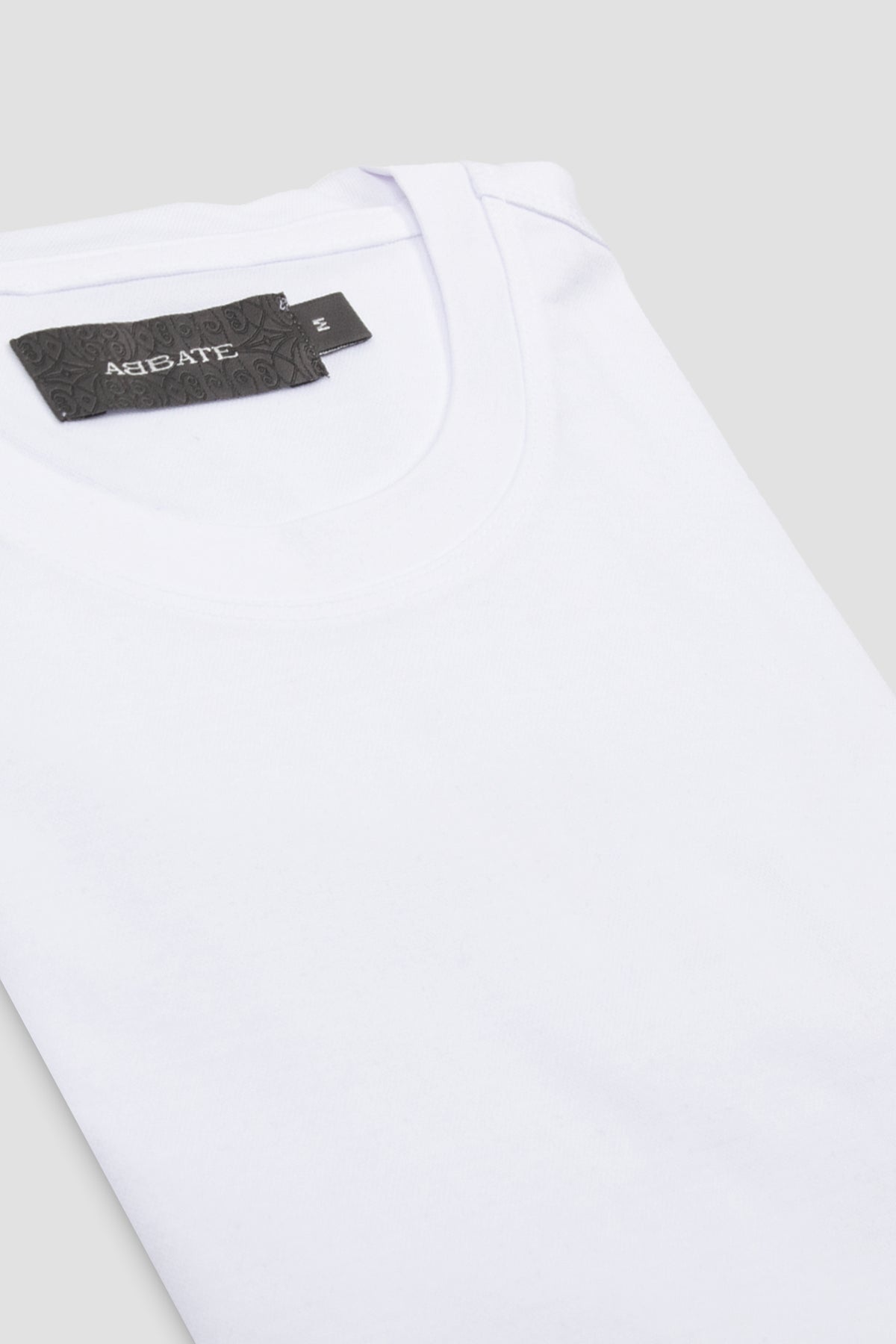 Abbate Palm Merserize Pamuklu Modern Fit Beyaz Bisiklet Yaka Erkek Düz Polo Shirt