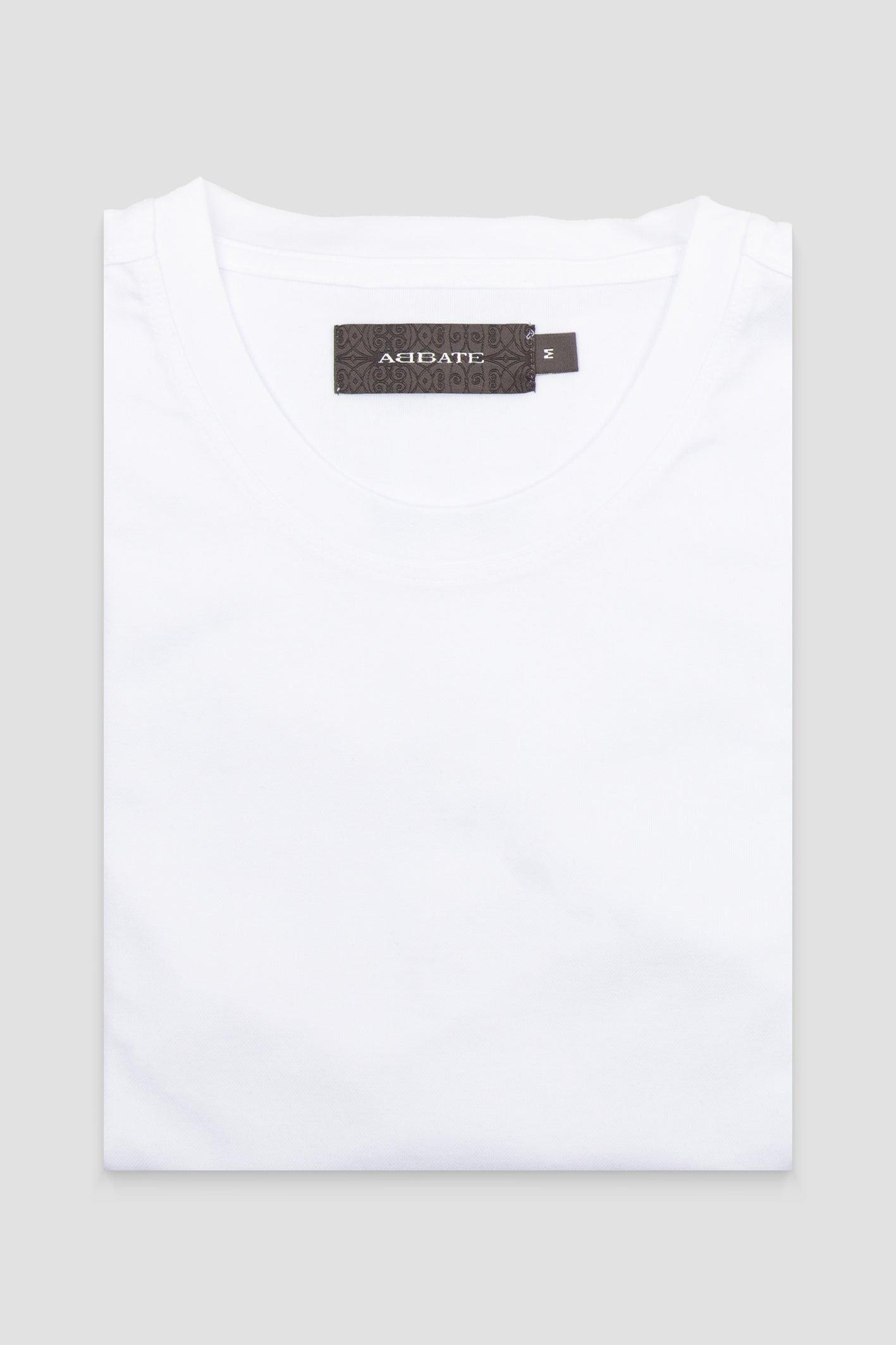 Abbate Palm Merserize Pamuklu Modern Fit Beyaz Bisiklet Yaka Erkek Düz Polo Shirt
