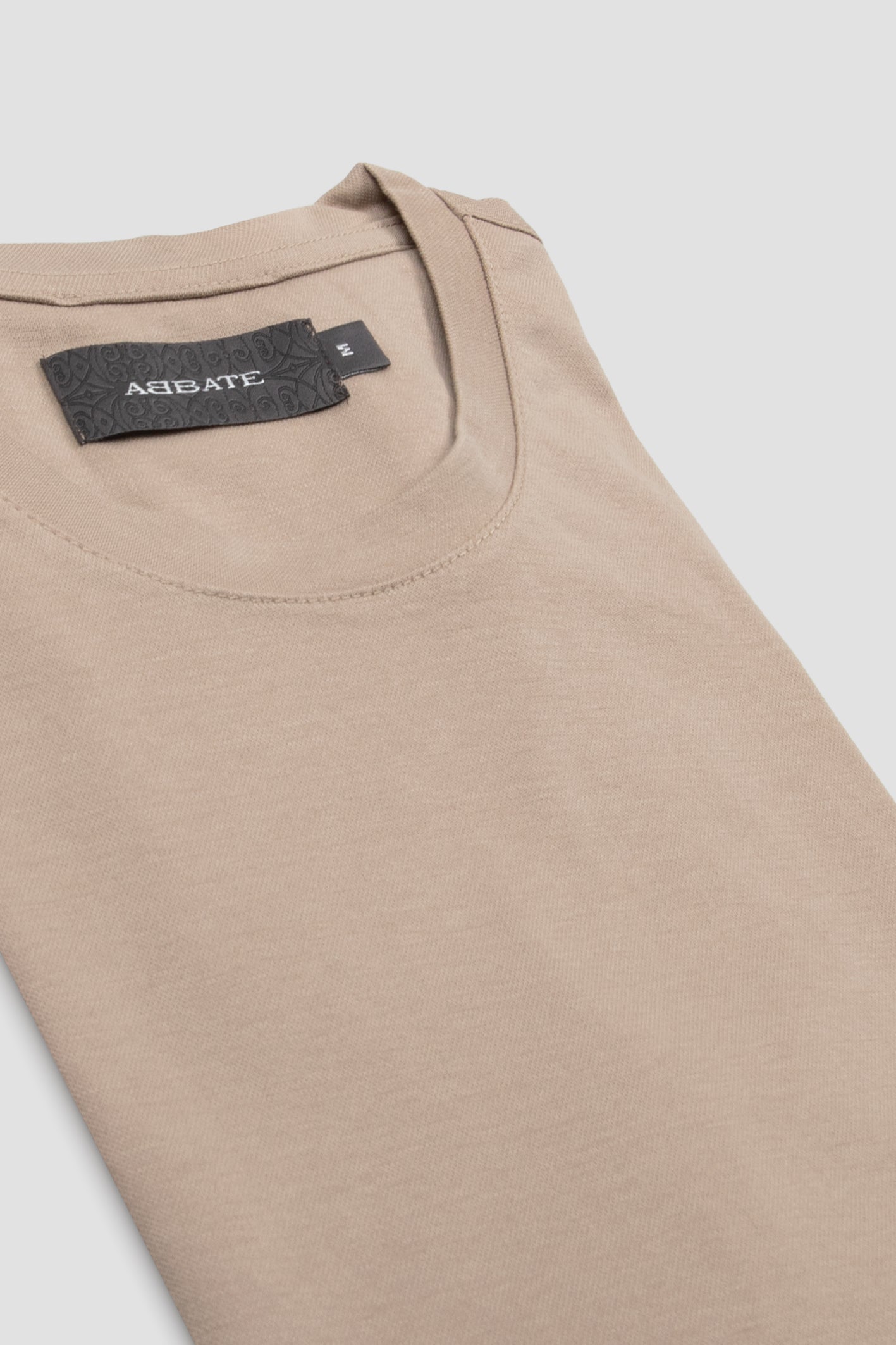 Abbate Palm Merserize Pamuklu Modern Fit Koyu Bej Bisiklet Yaka Erkek Düz Polo Shirt