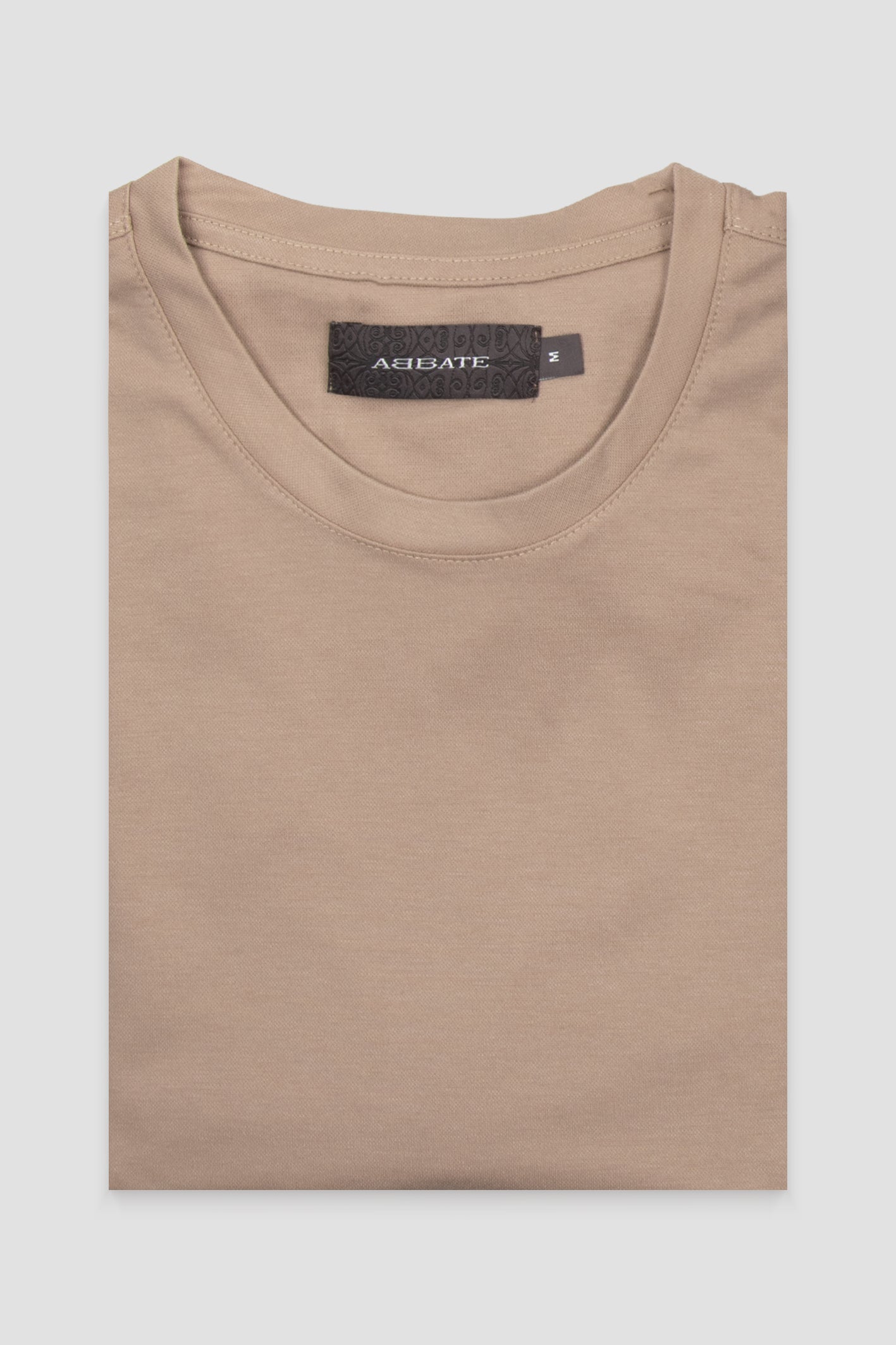 Abbate Palm Merserize Pamuklu Modern Fit Koyu Bej Bisiklet Yaka Erkek Düz Polo Shirt